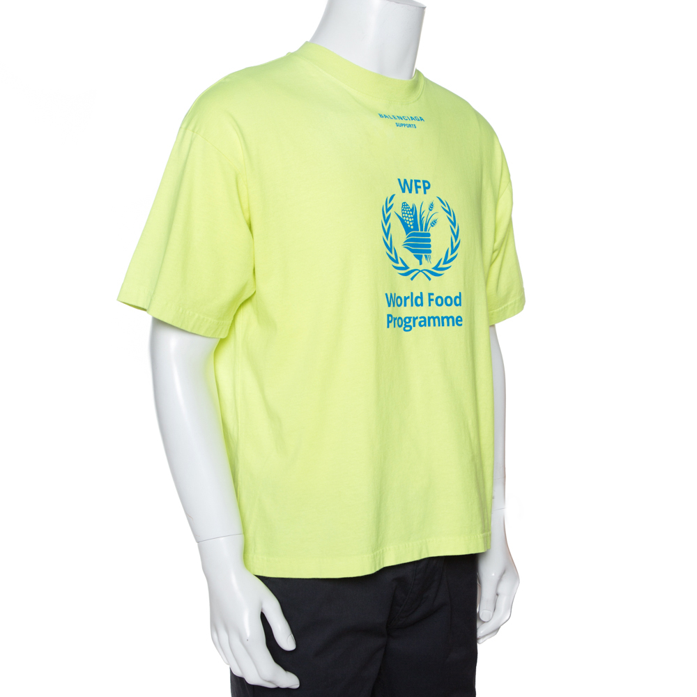 

Balenciaga Neon Yellow Cotton World Food Programme Oversized T-Shirt