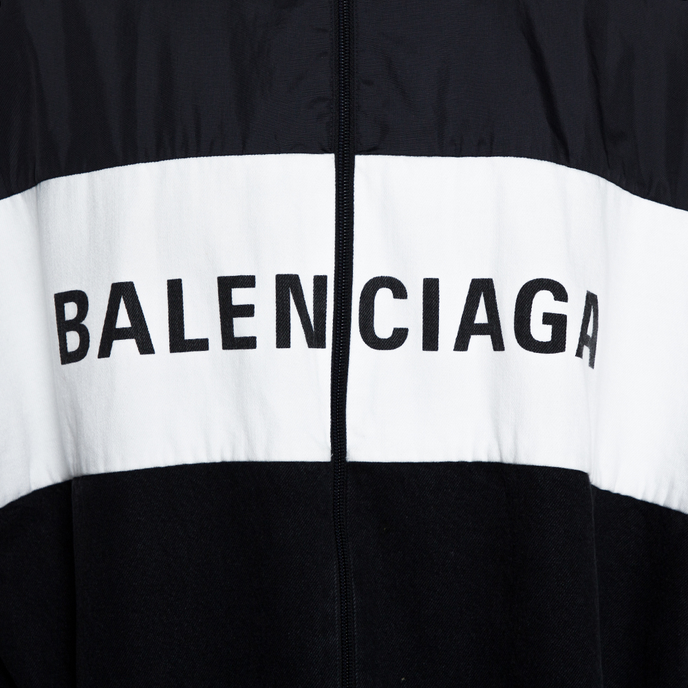 black and white balenciaga windbreaker