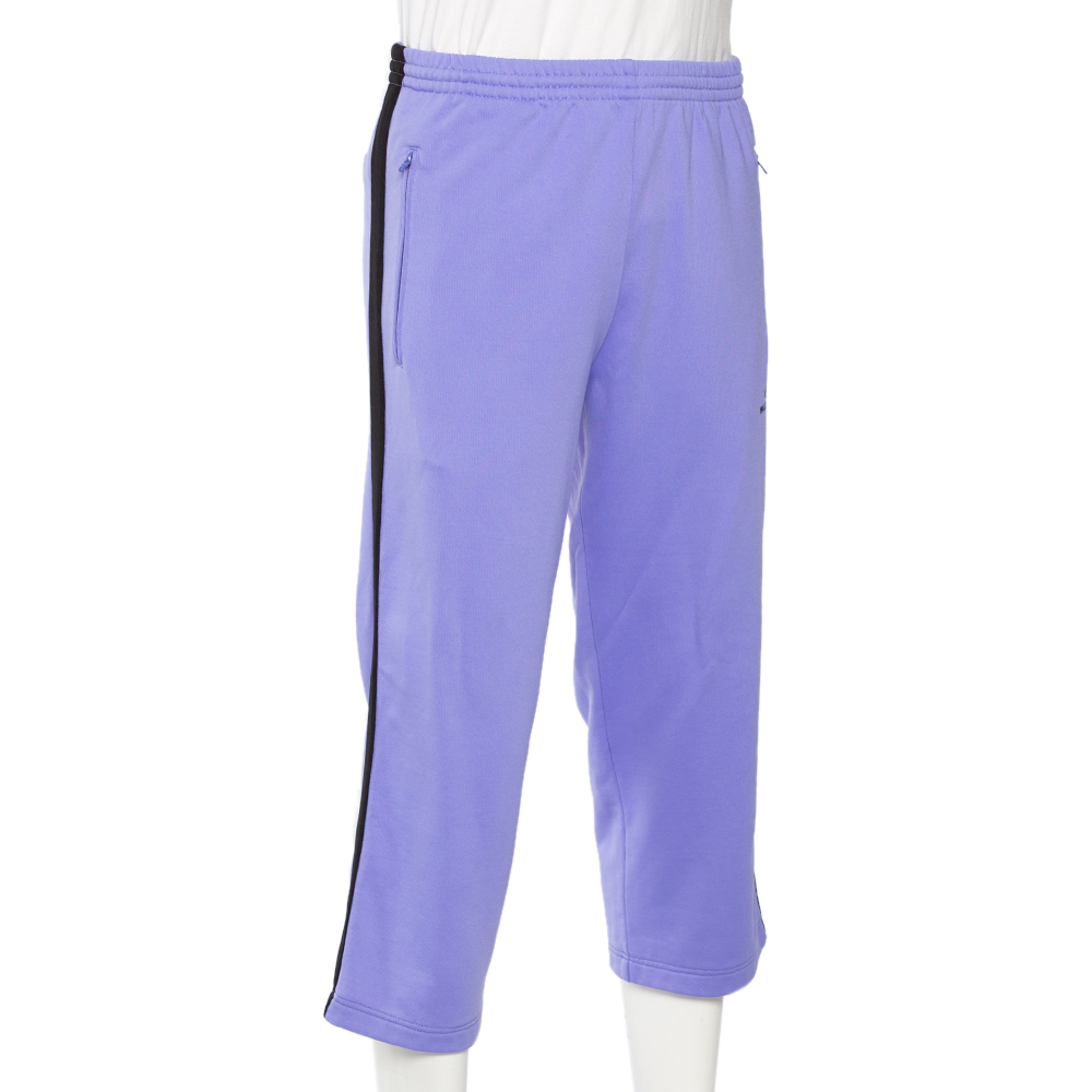 

Balenciaga Purple Knit Contrast Trim Ankle Length Track Pants