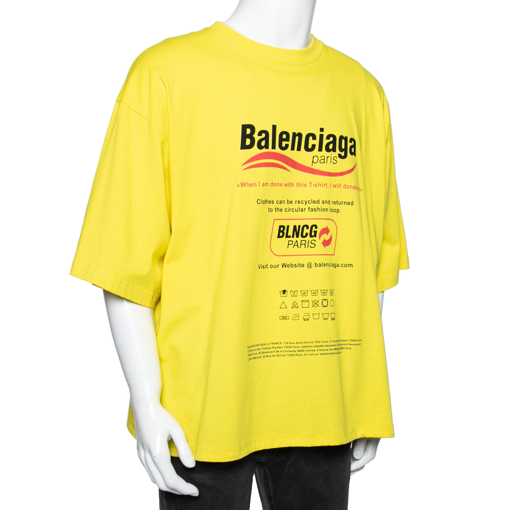 

Balenciaga Yellow Cotton Dry Cleaning Boxy T Shirt