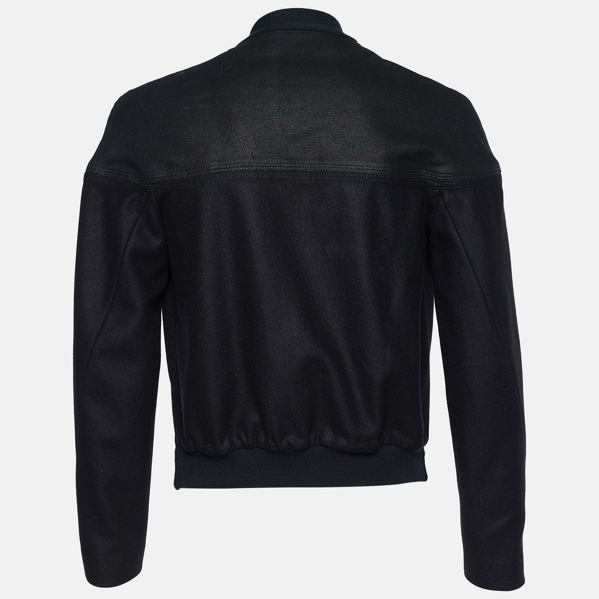 

Balenciaga Black Wool Blend Zip Detail Jacket