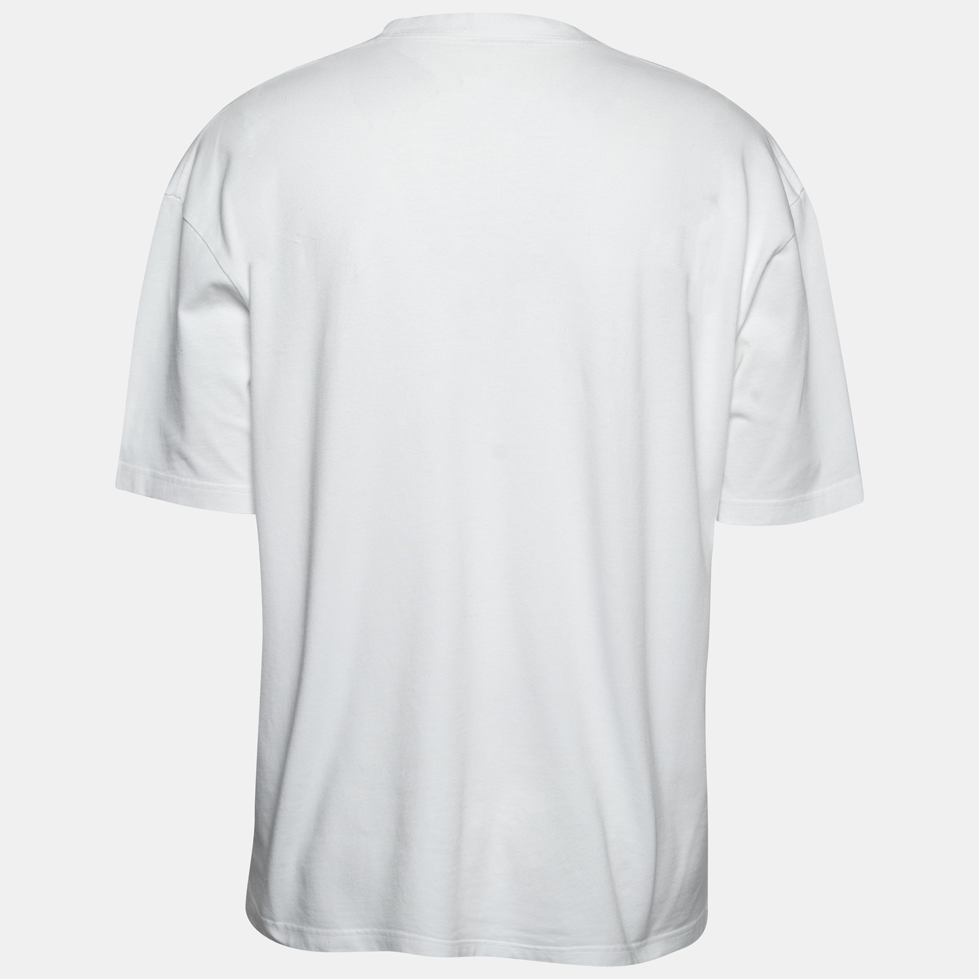 

Balenciaga White Cotton Logo Printed Short Sleeve T-Shirt