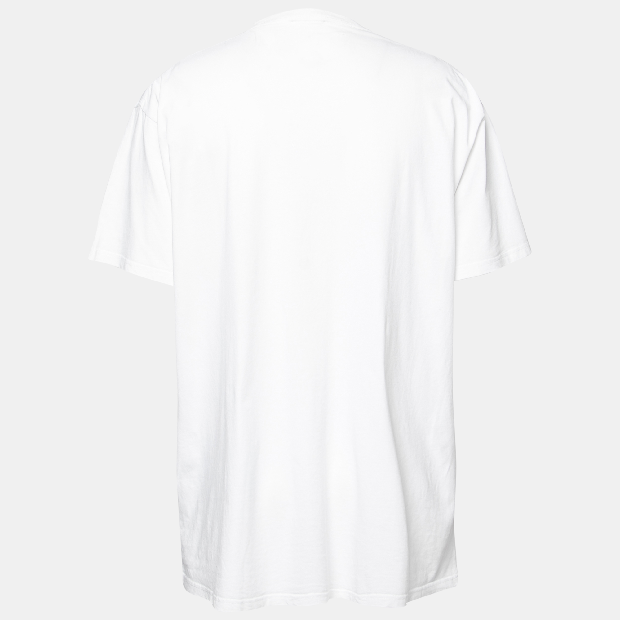 

Balenciaga White BB Mode Print Cotton Crew Neck T-Shirt