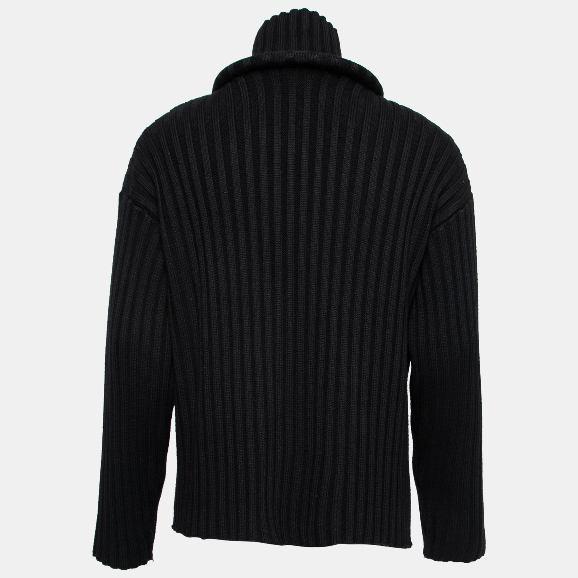 

Balenciaga Black Wool Ribbed Turtleneck Sweater