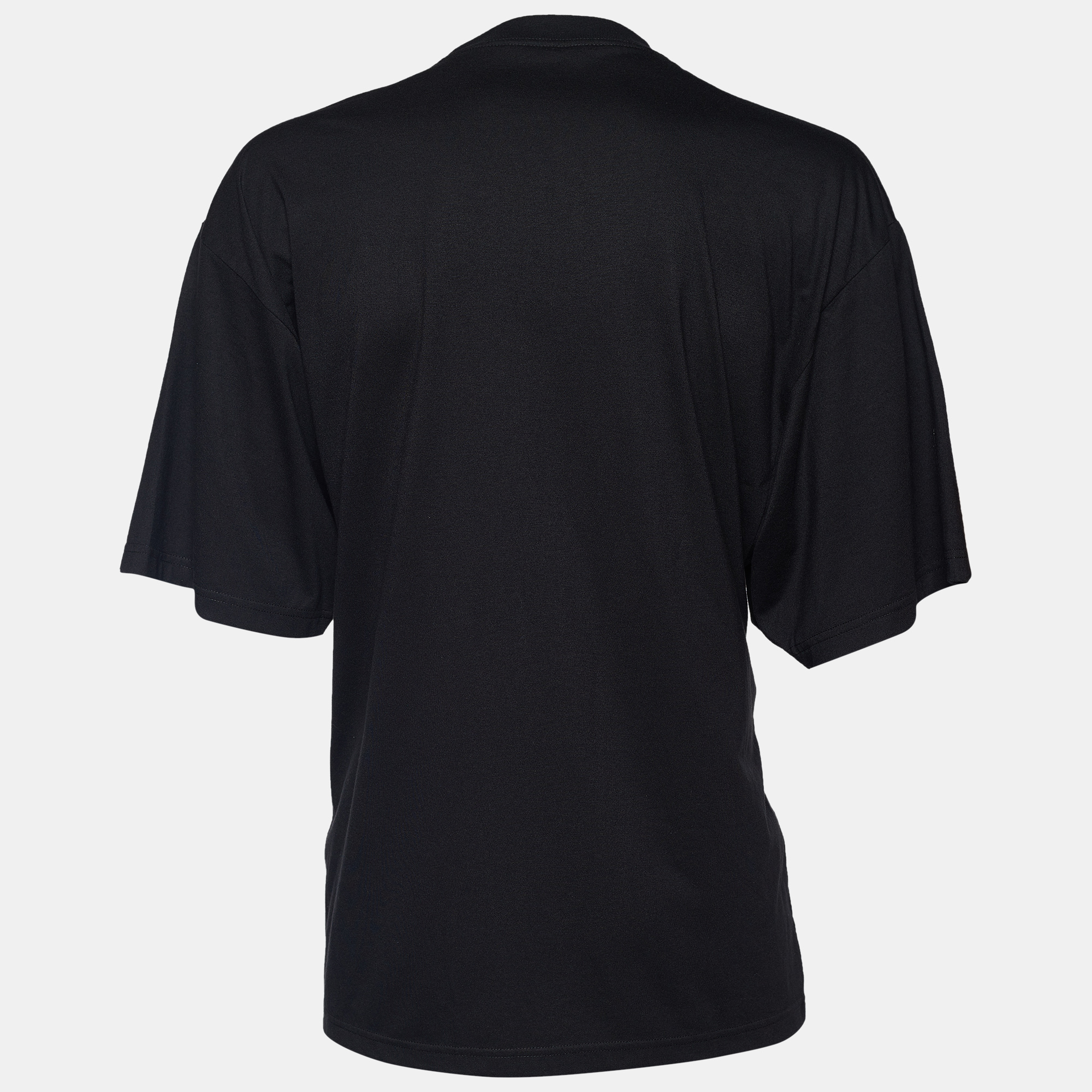 

Balenciaga Black Printed Cotton Knit Oversized T-shirt