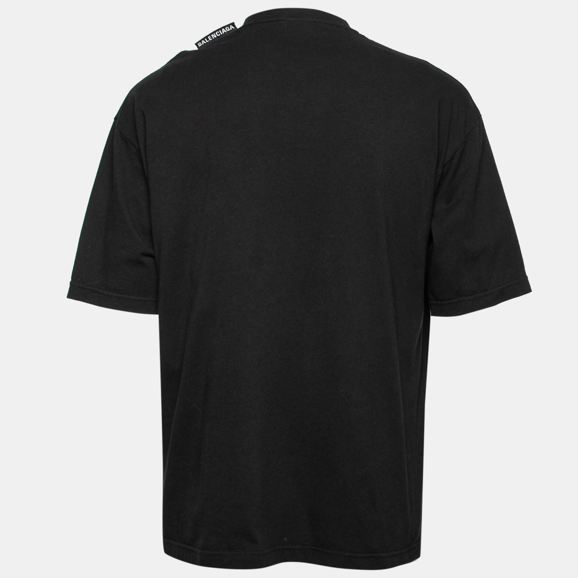 

Balenciaga Black Cotton Oversized Crewneck T-Shirt