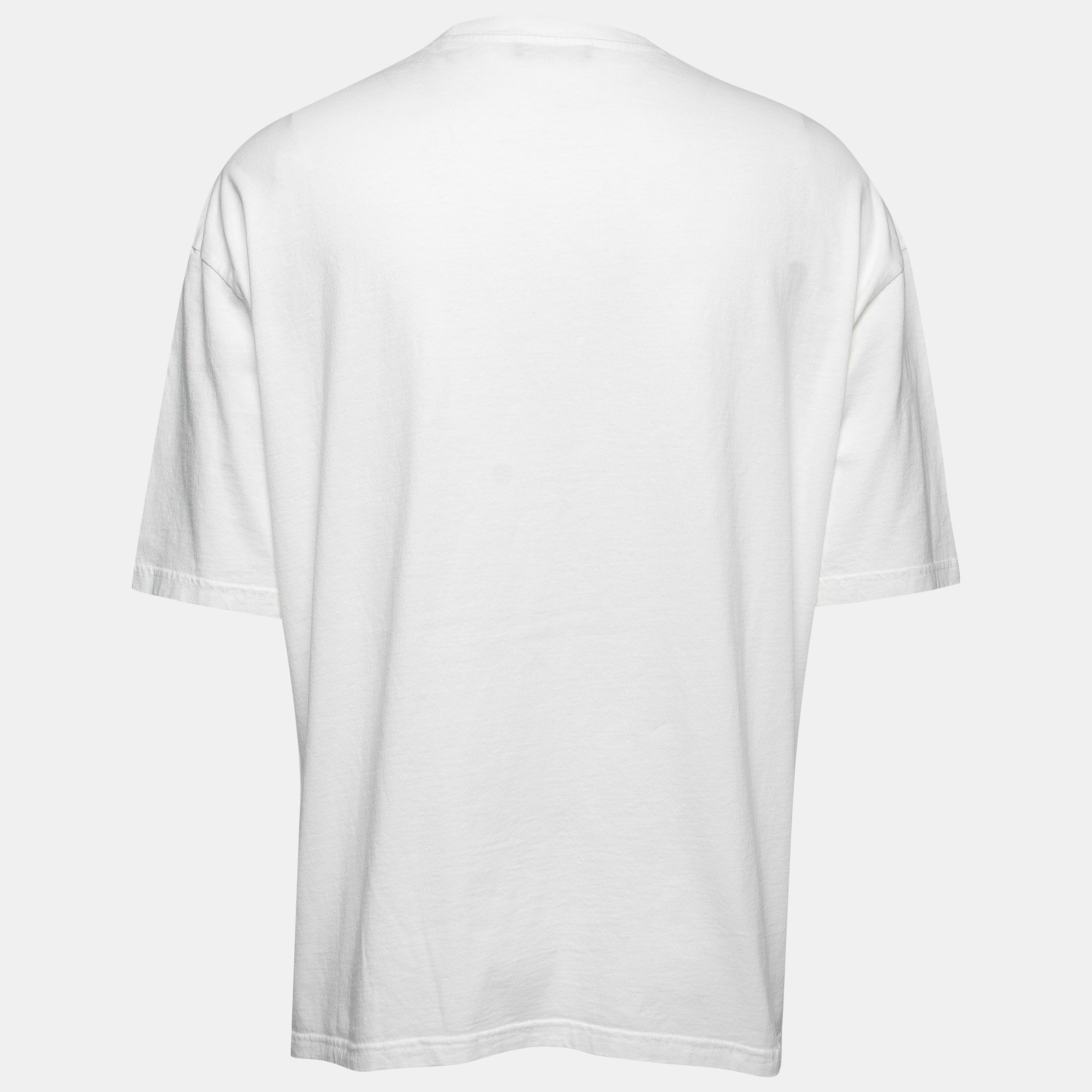 

Balenciaga White Cotton Fuel Gauge Graphic Print T-Shirt
