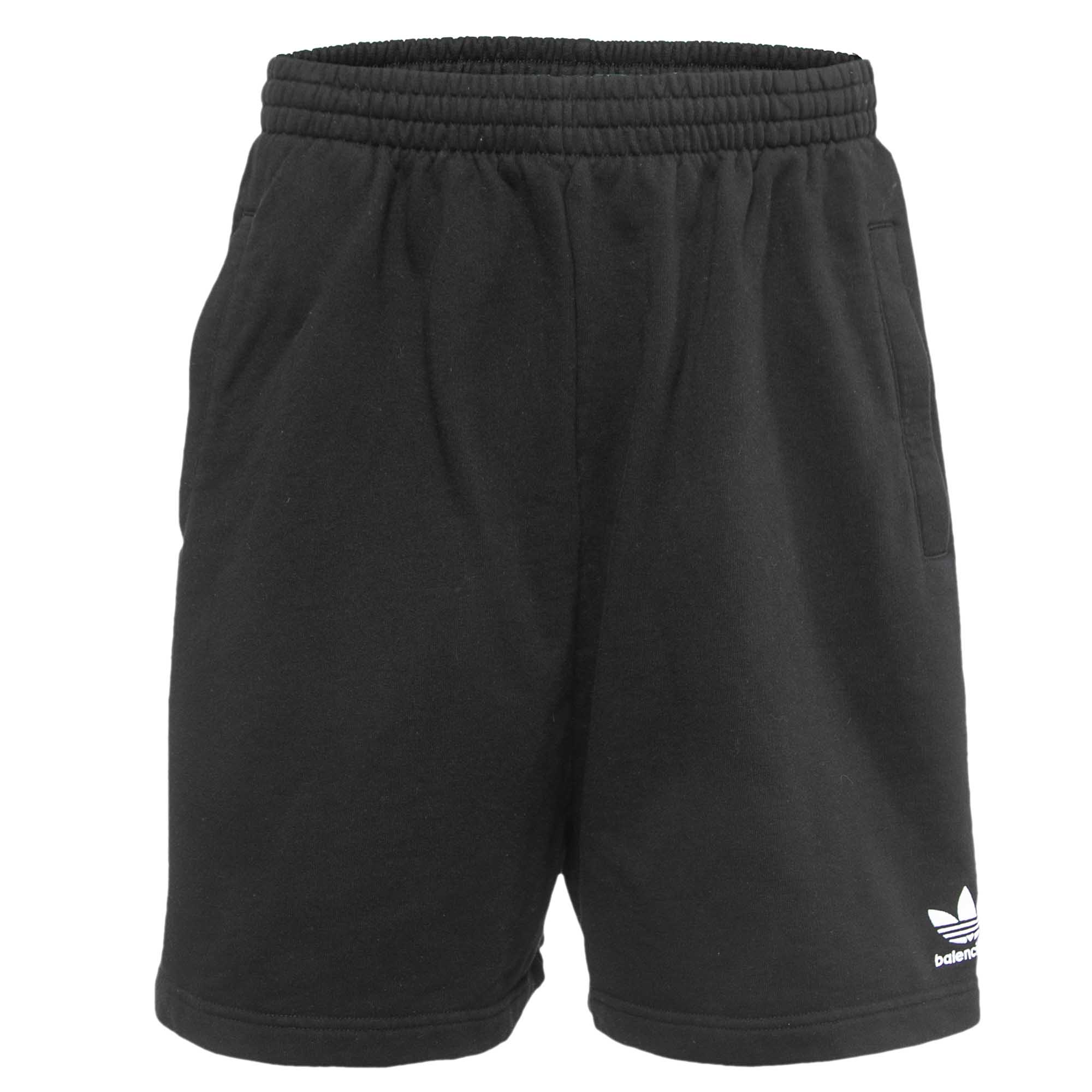 

Balenciaga X Adidas Black Cotton Striped Track Shorts XXS