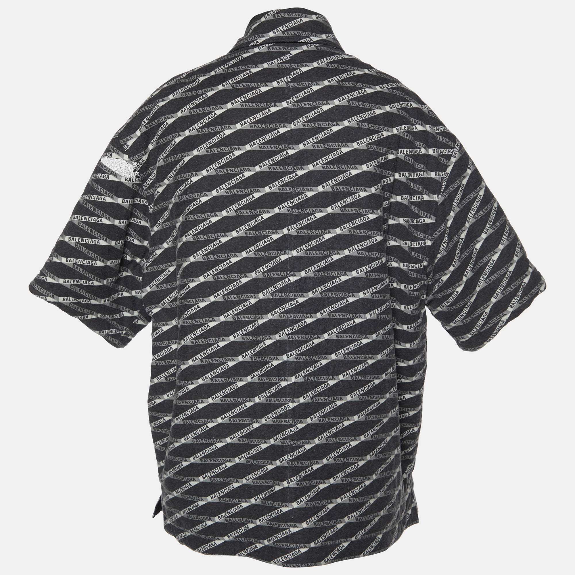 

Balenciaga Charcoal Grey Printed Cotton Padded Shirt