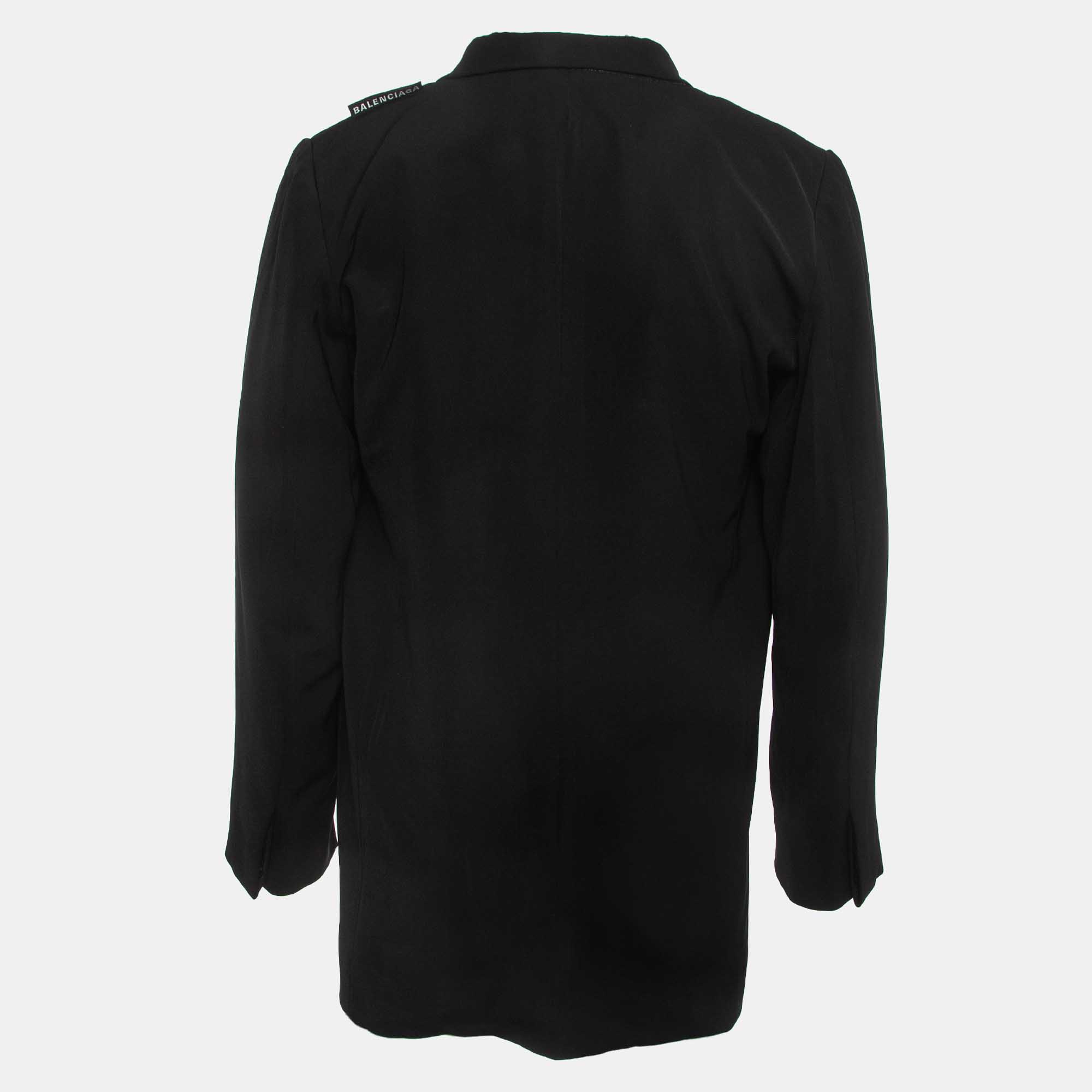 

Balenciaga Black Technical Twill 80's Shoulder Tailored Jacket