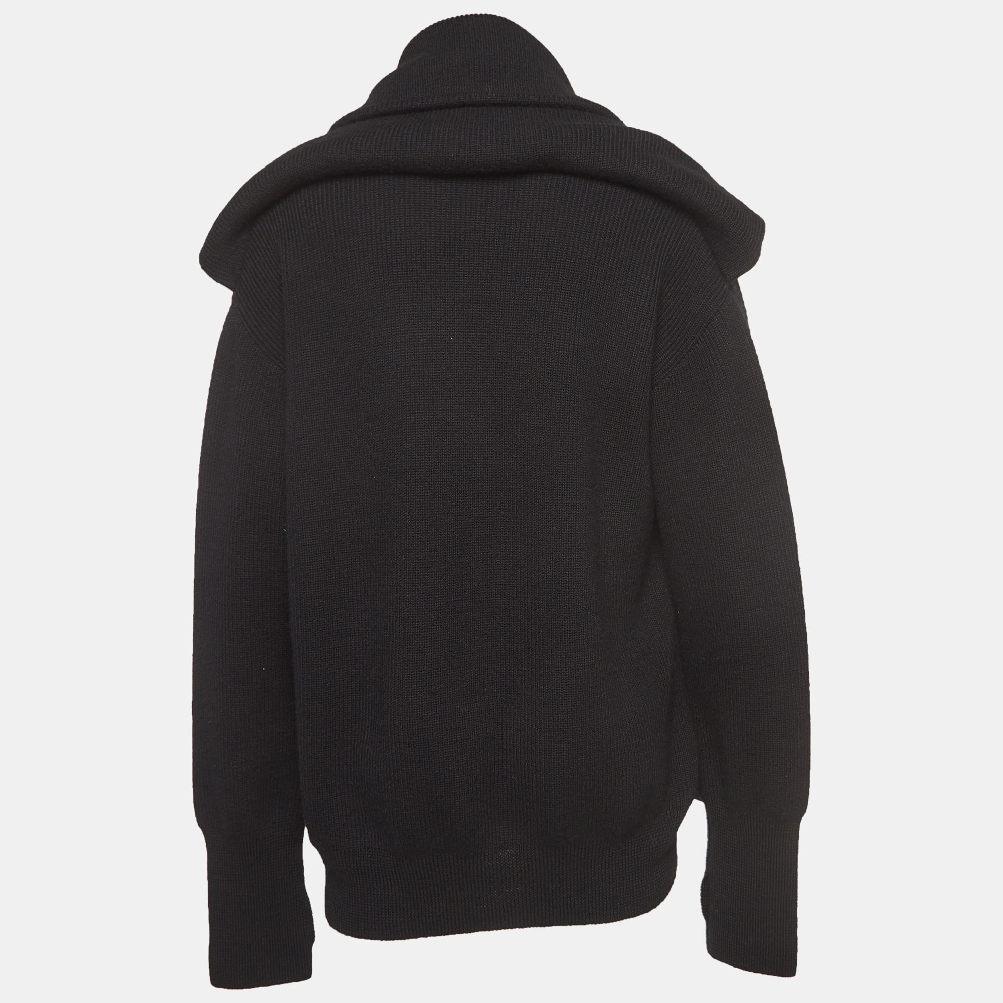 

Balenciaga Black Wool Double Long Sleeve Round Neck Sweater