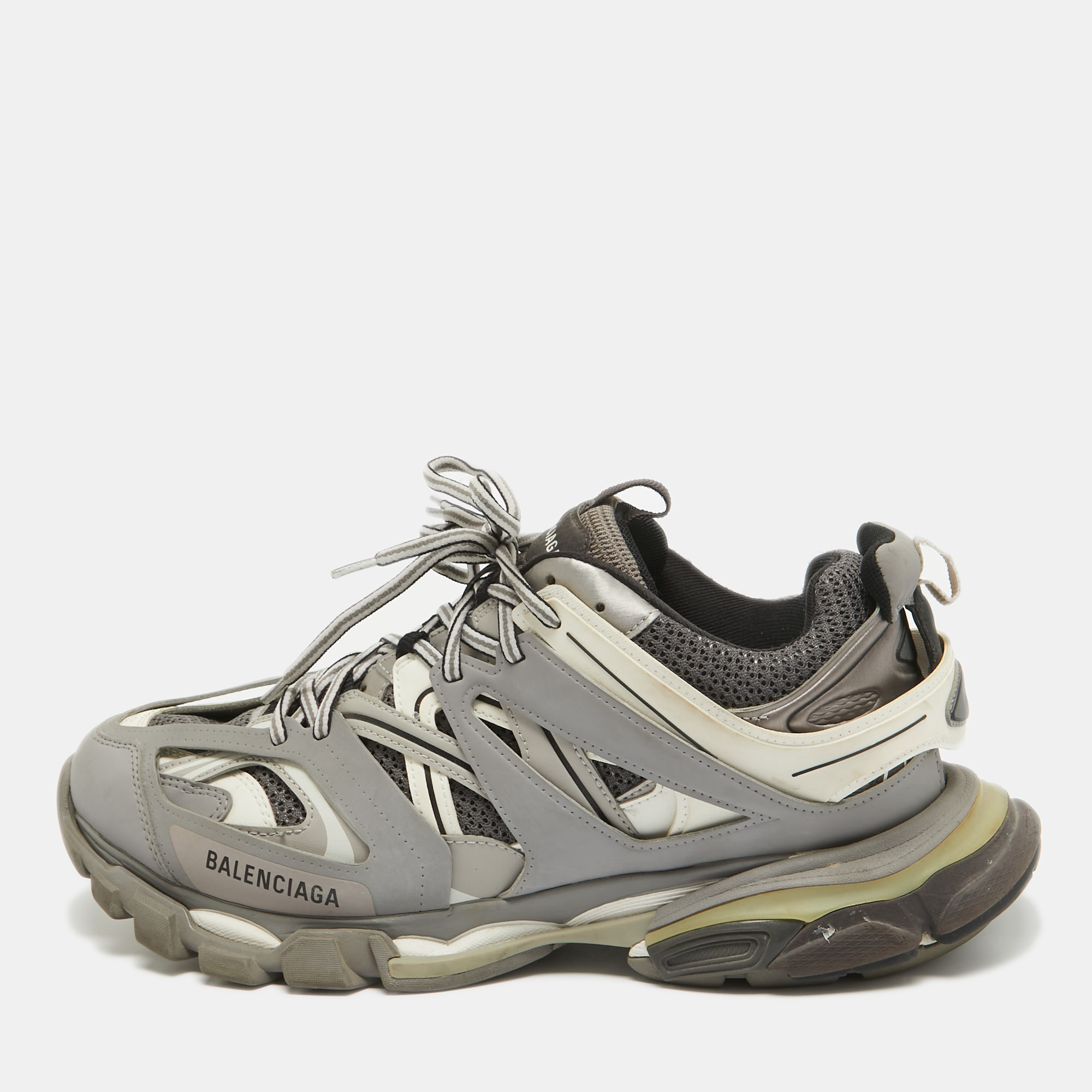 

Balenciaga Multicolor Faux Leather and Mesh Track Lace Up Sneakers Size