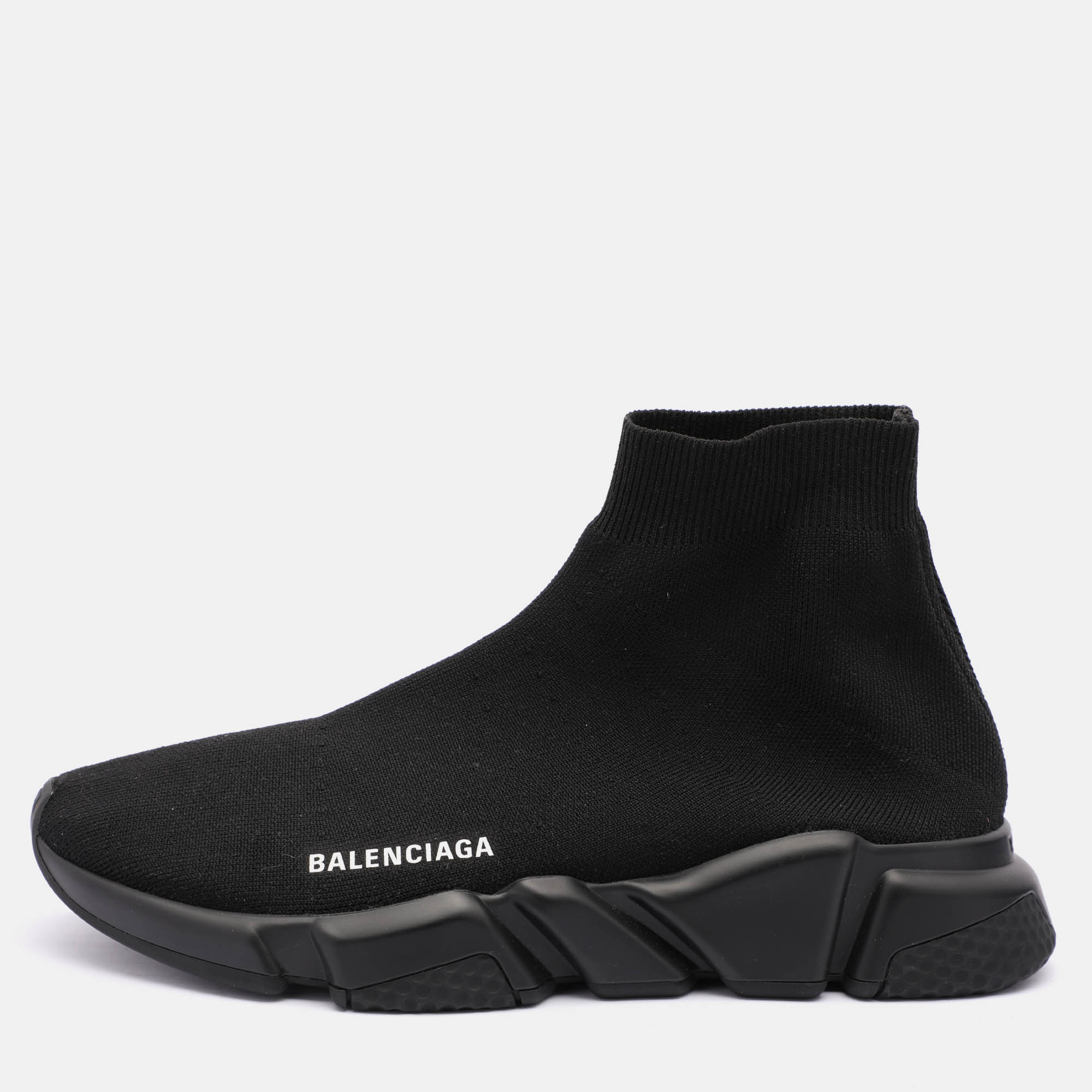 Pre-owned Balenciaga Black Knit Fabric Speed 2.0 Sock Sneakers Size 41