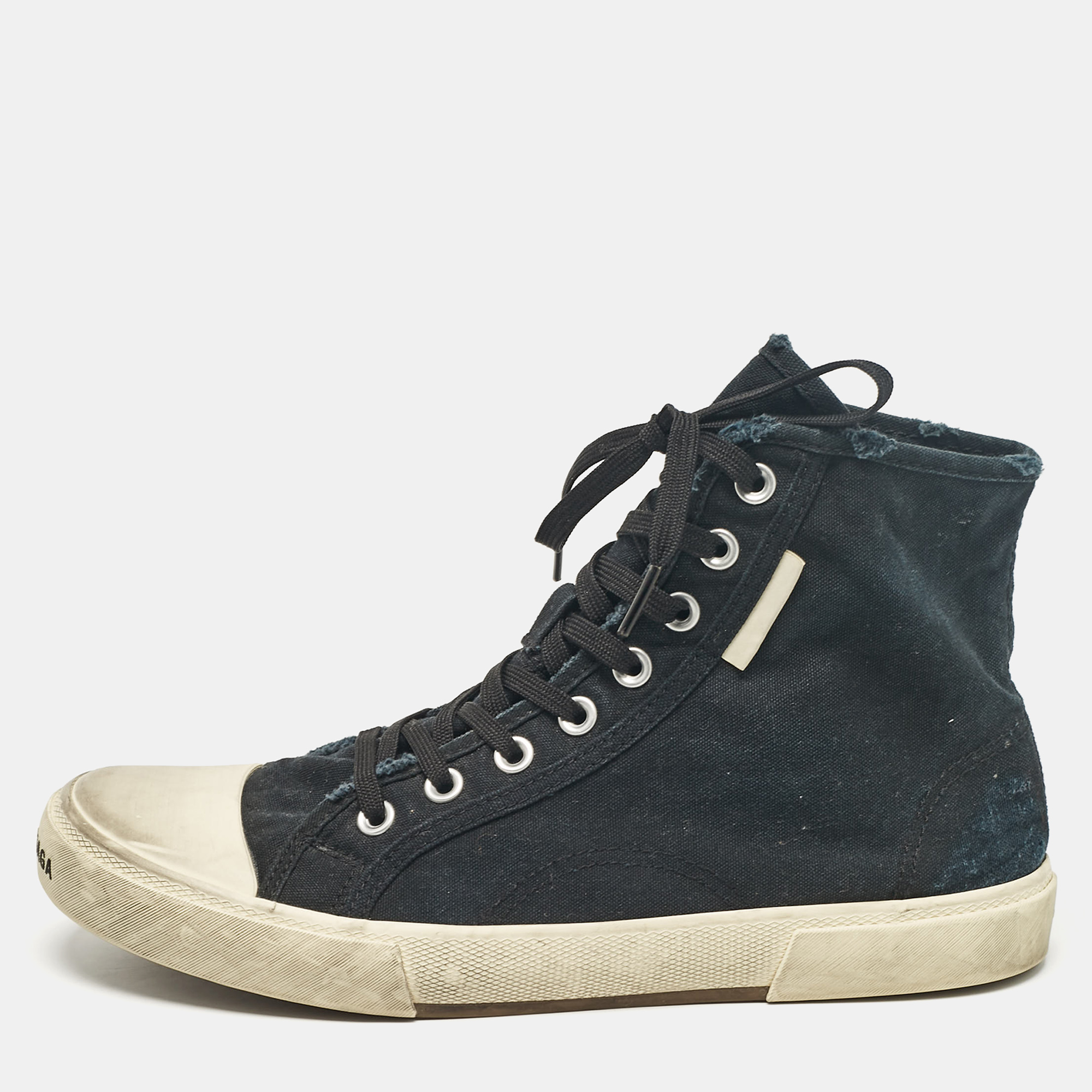 

Balenciaga Black Canvas High Top Sneakers Size