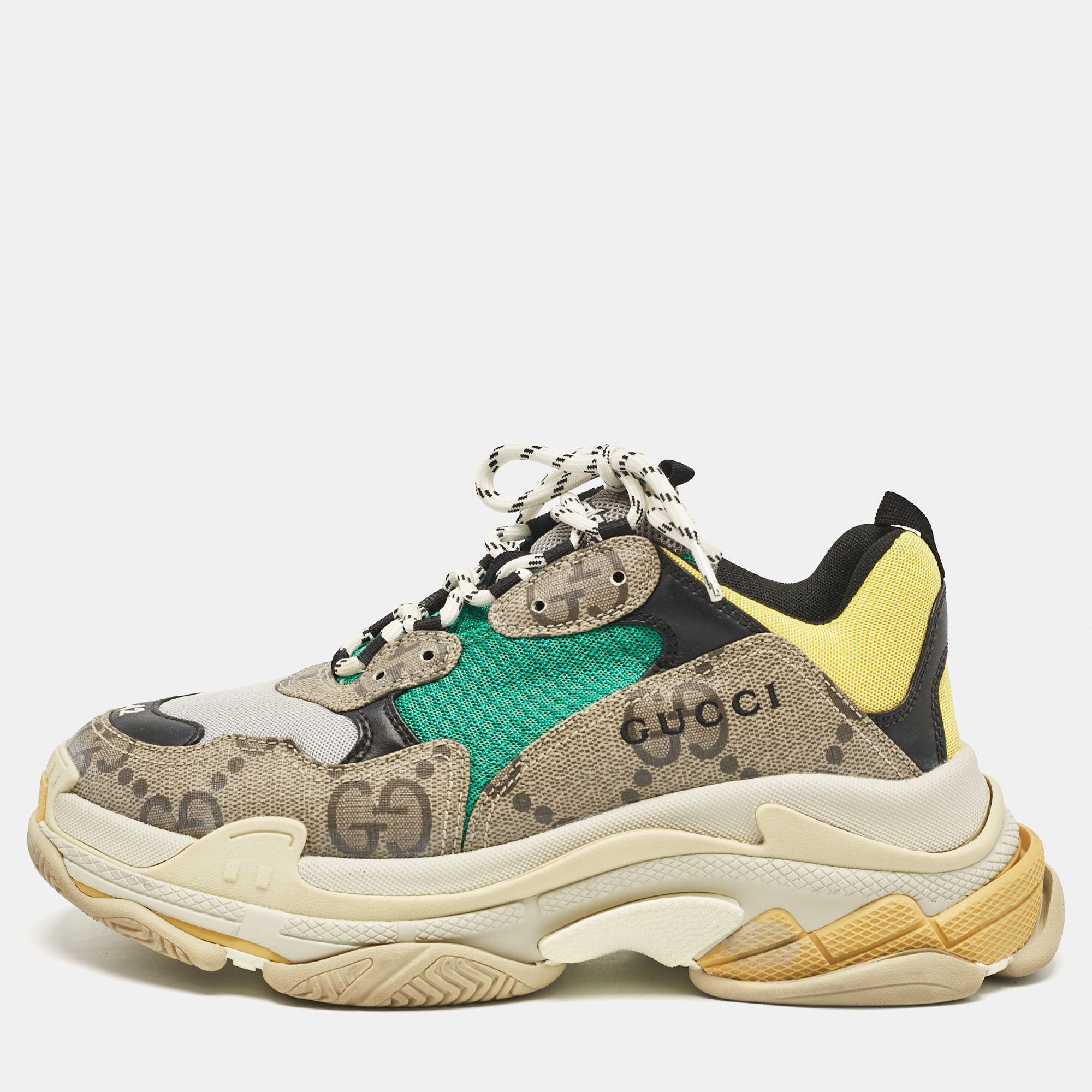 

Balenciaga Multicolor GG Canvas and Leather Triple S Lace Up Sneakers Size