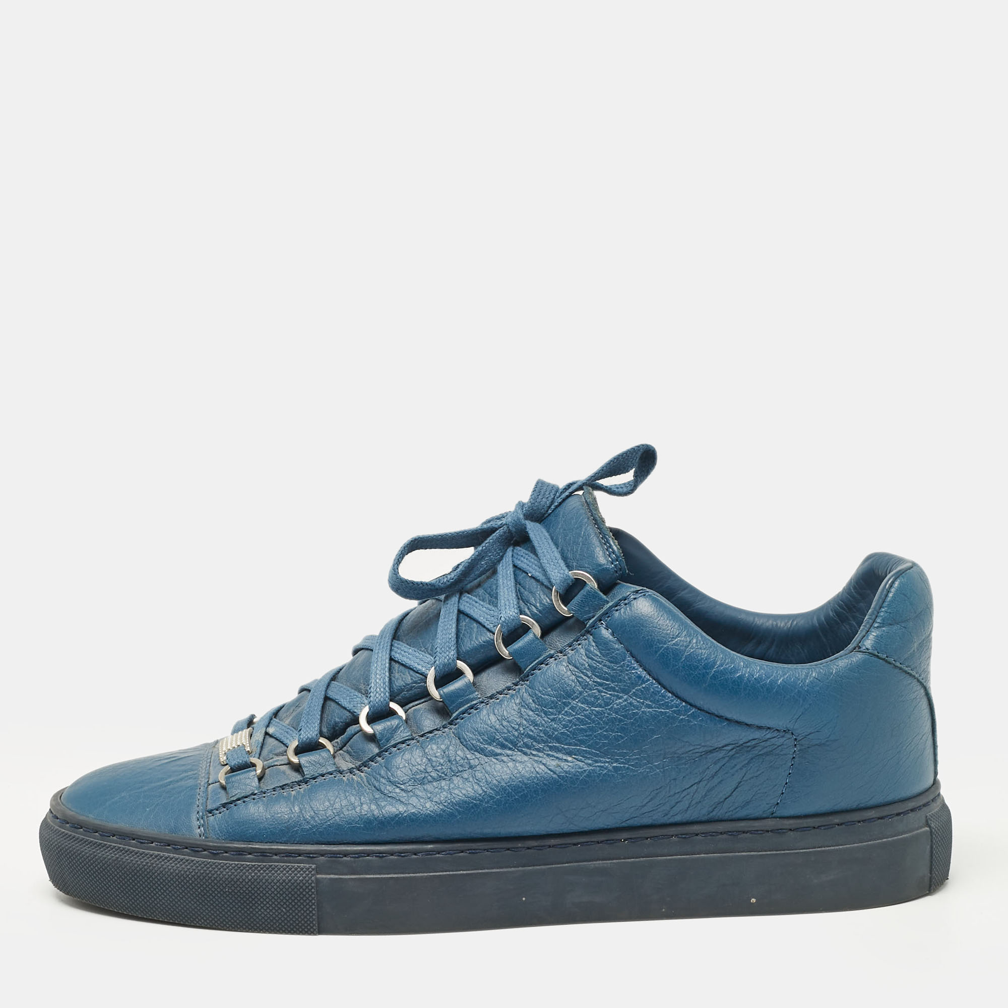 

Balenciaga Blue Leather Arena Lace Up Sneakers Size