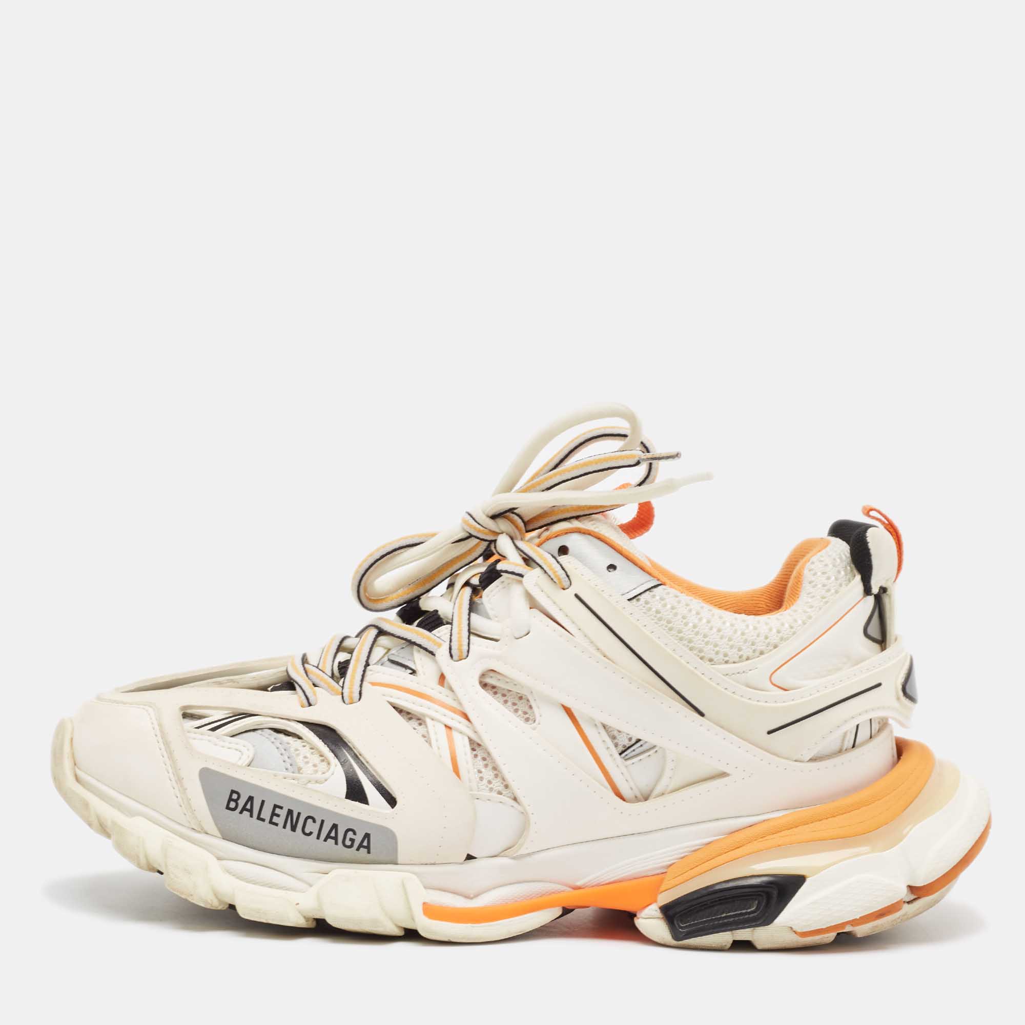 

Balenciaga Multicolor Faux Leather and Mesh Track Sneakers Size