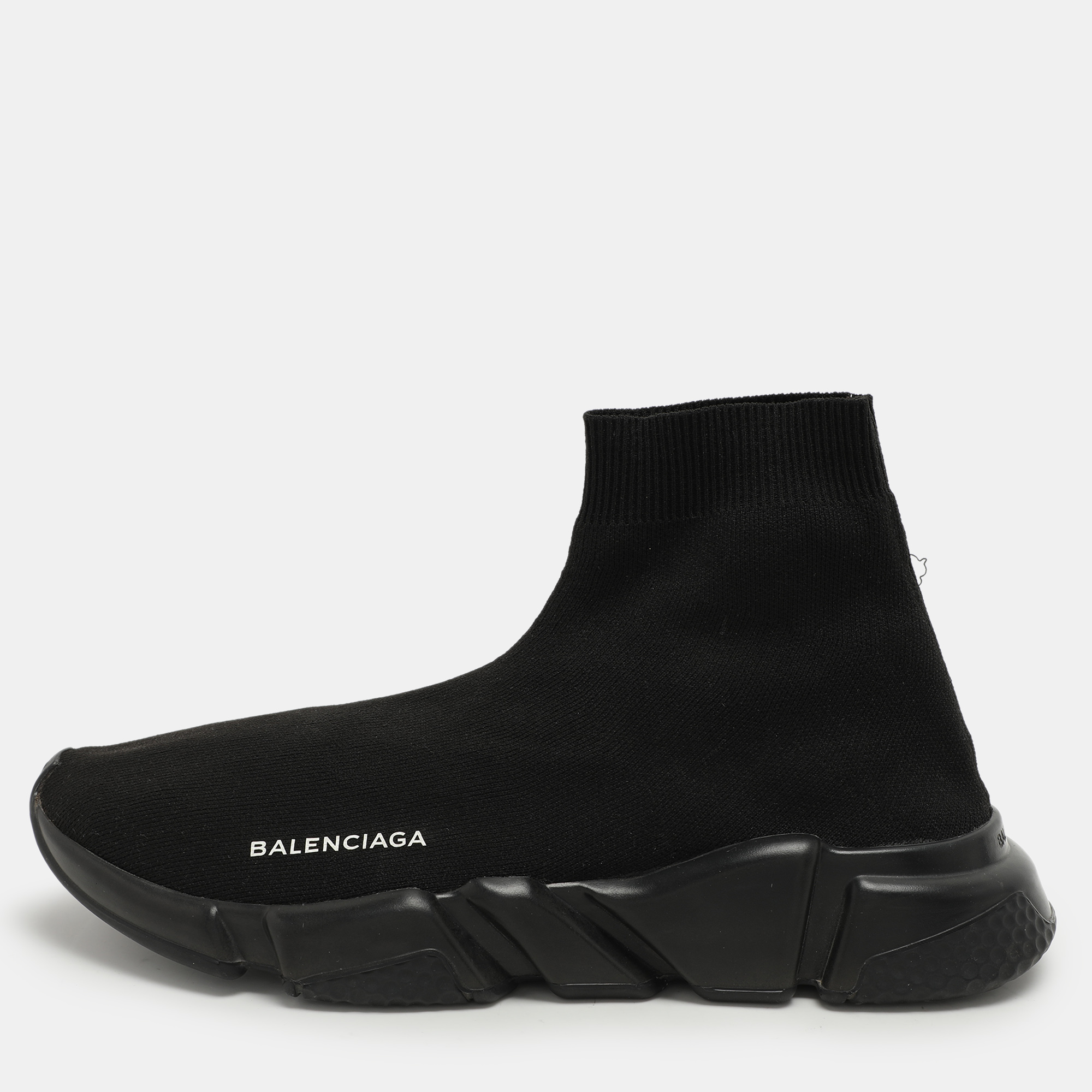 

Balenciaga Black Knit Fabric Speed Trainer High Top Sneakers Size