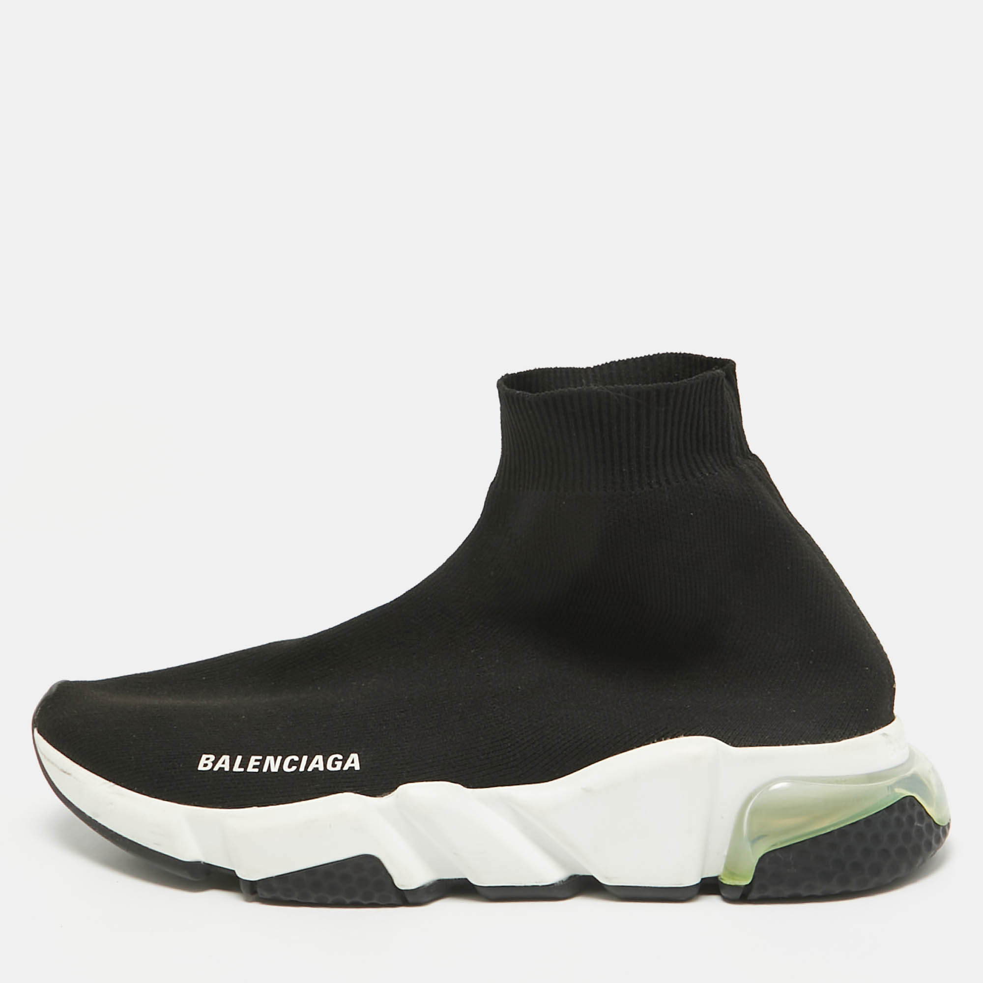 

Balenciaga Black Knit Fabric Speed High Top Sneakers Size