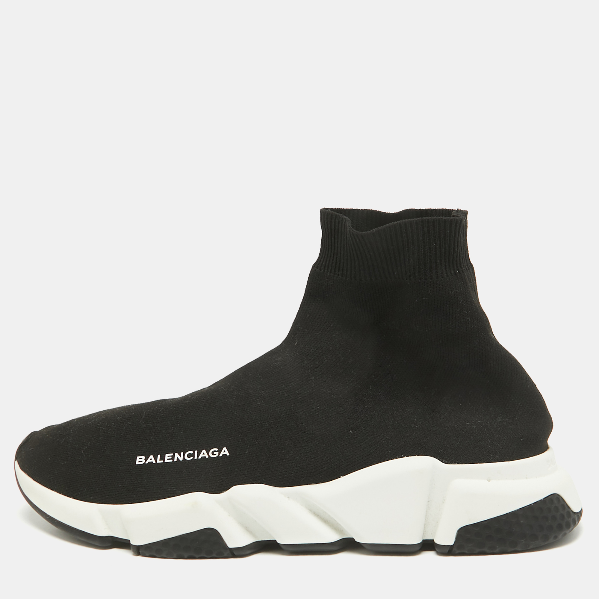 

Balenciaga Black Knit Fabric Speed Trainer Sneakers Size