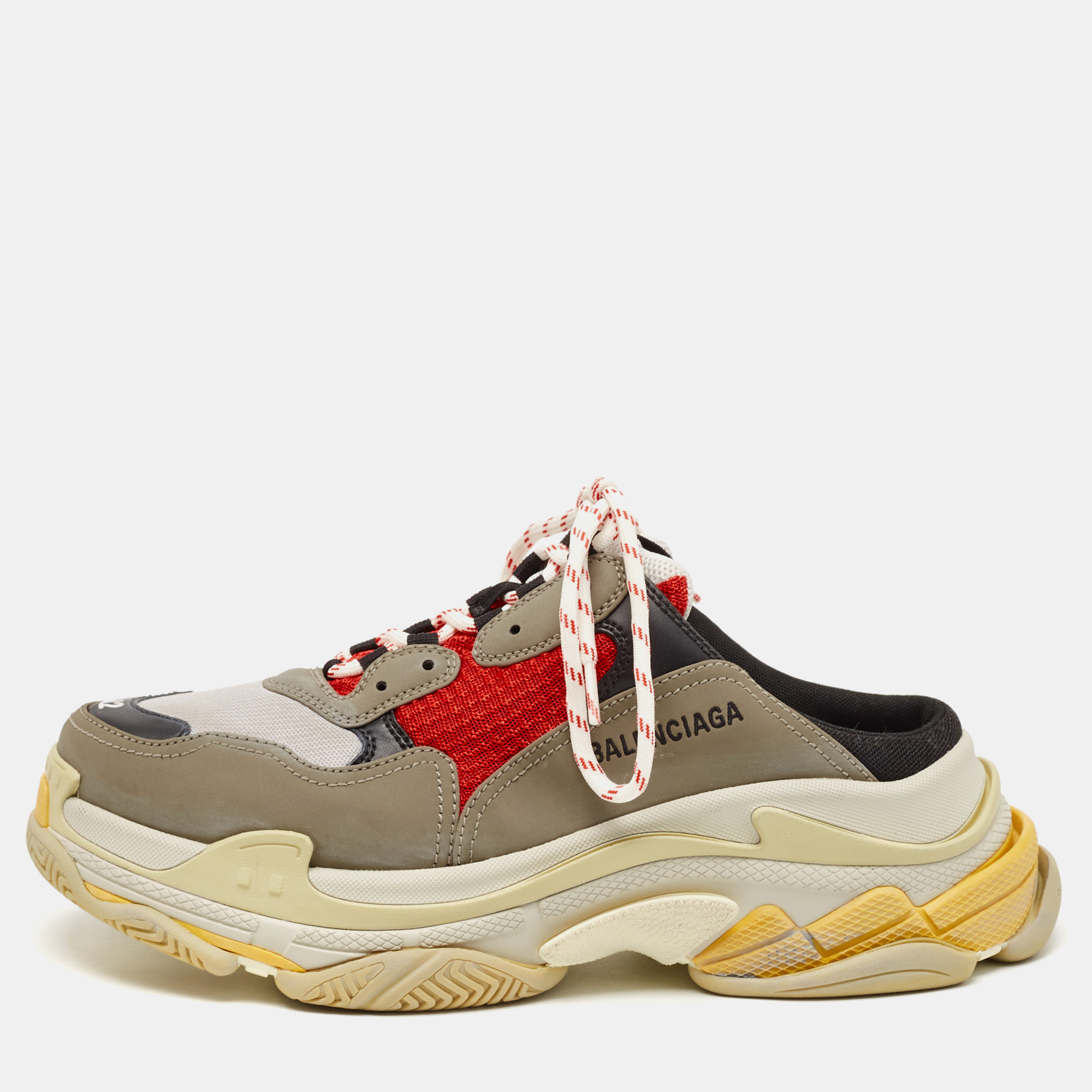 

Balenciaga Multicolor Faux Leather and Mesh Triple S Sneaker Mules Size