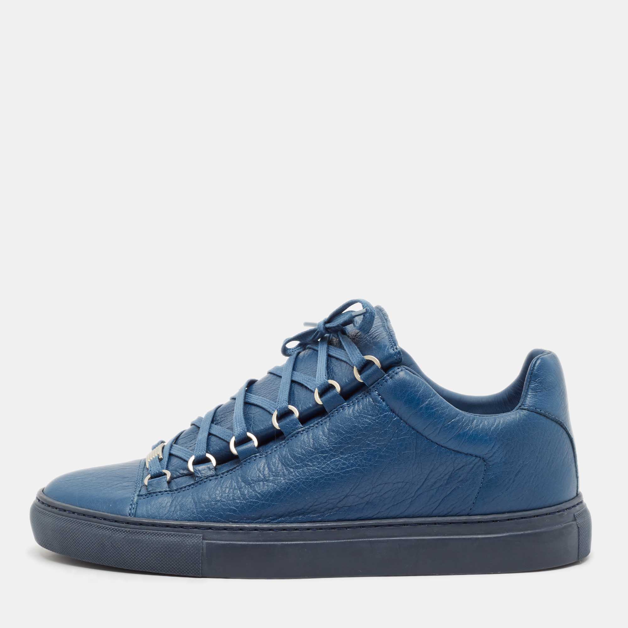 

Balenciaga Blue Leather Arena Lace Up Sneakers Size