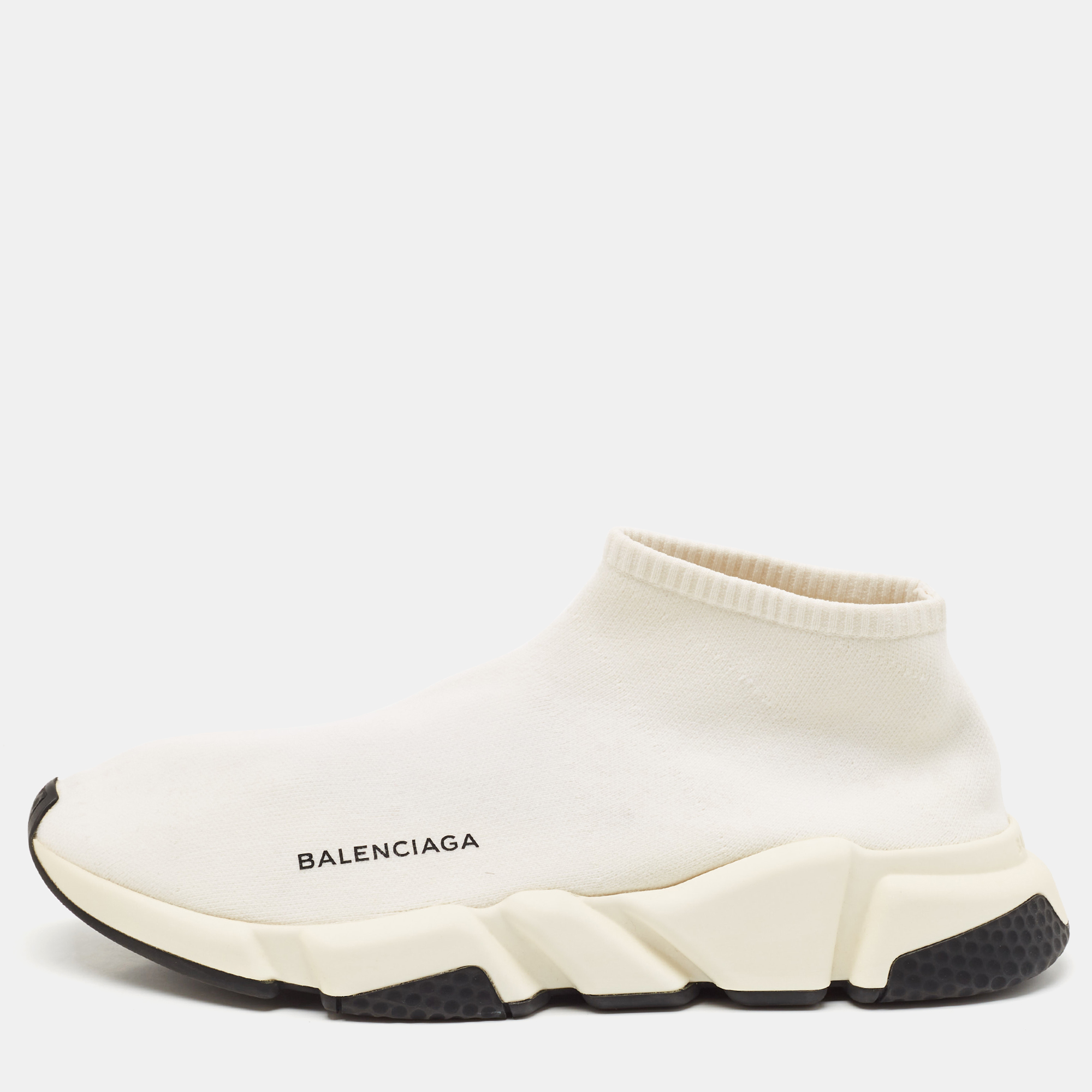 

Balenciaga Off white Knit Fabric Speed Trainer Sneakers Size