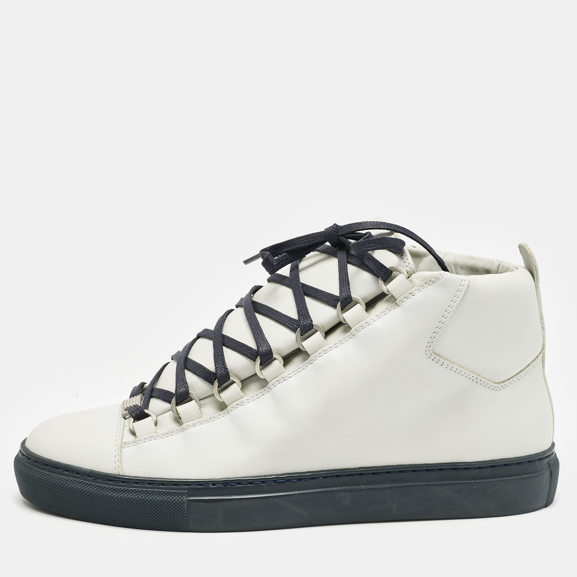 

Balenciaga Grey Leather Arena High Top Sneakers Size