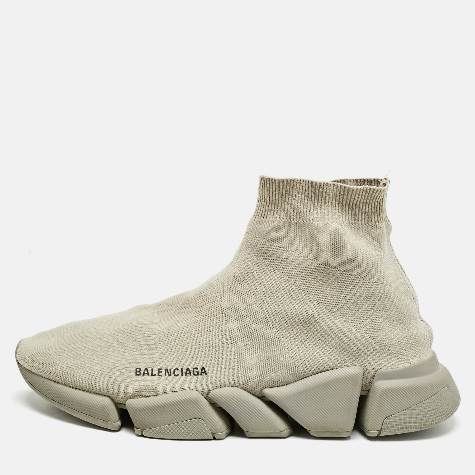 

Balenciaga Grey Knit Fabric speed 2.0 High Top Sneakers Size