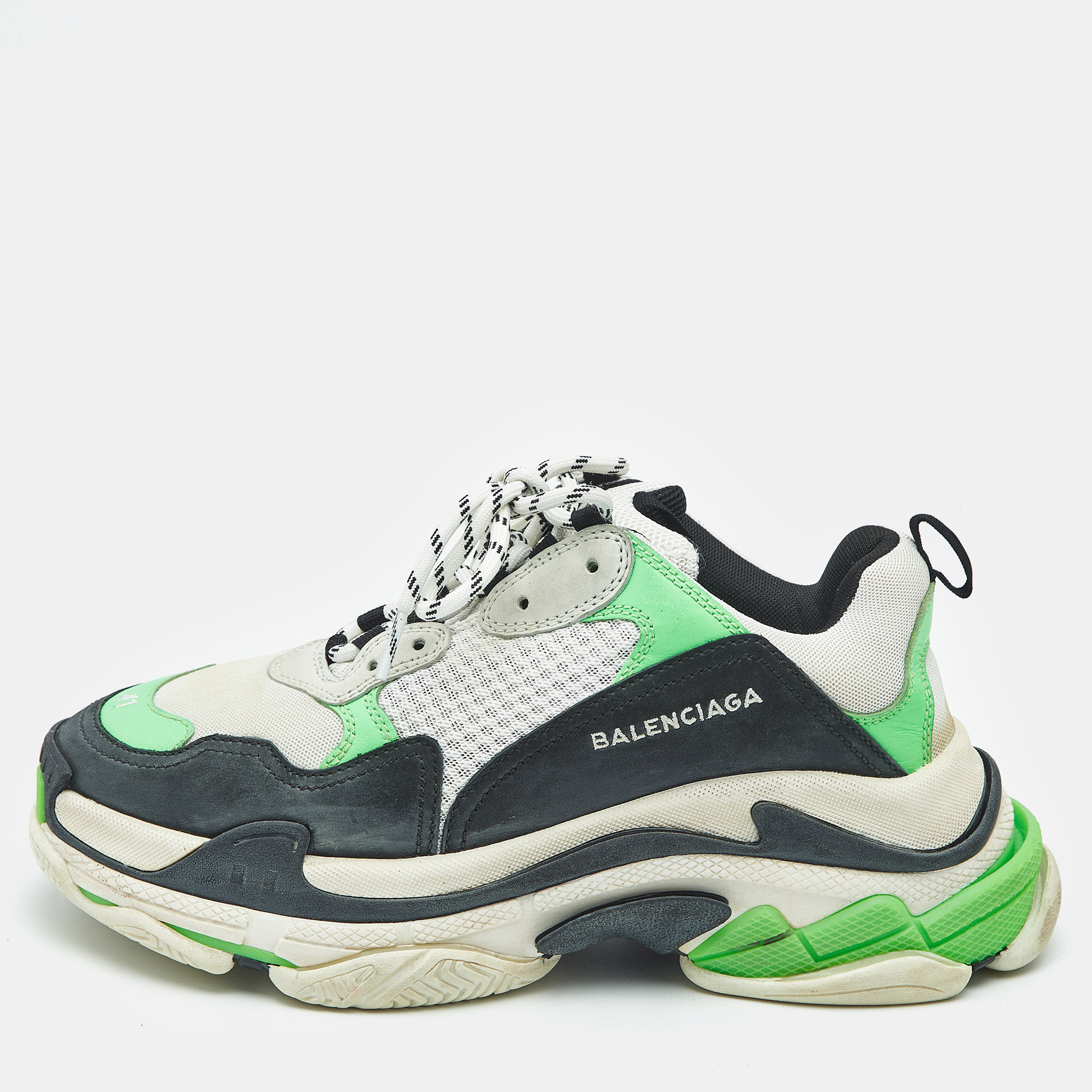 

Balenciaga Multicolor Mesh and Nubuck Leather Triple S Clear Sole Low Top Sneakers Size