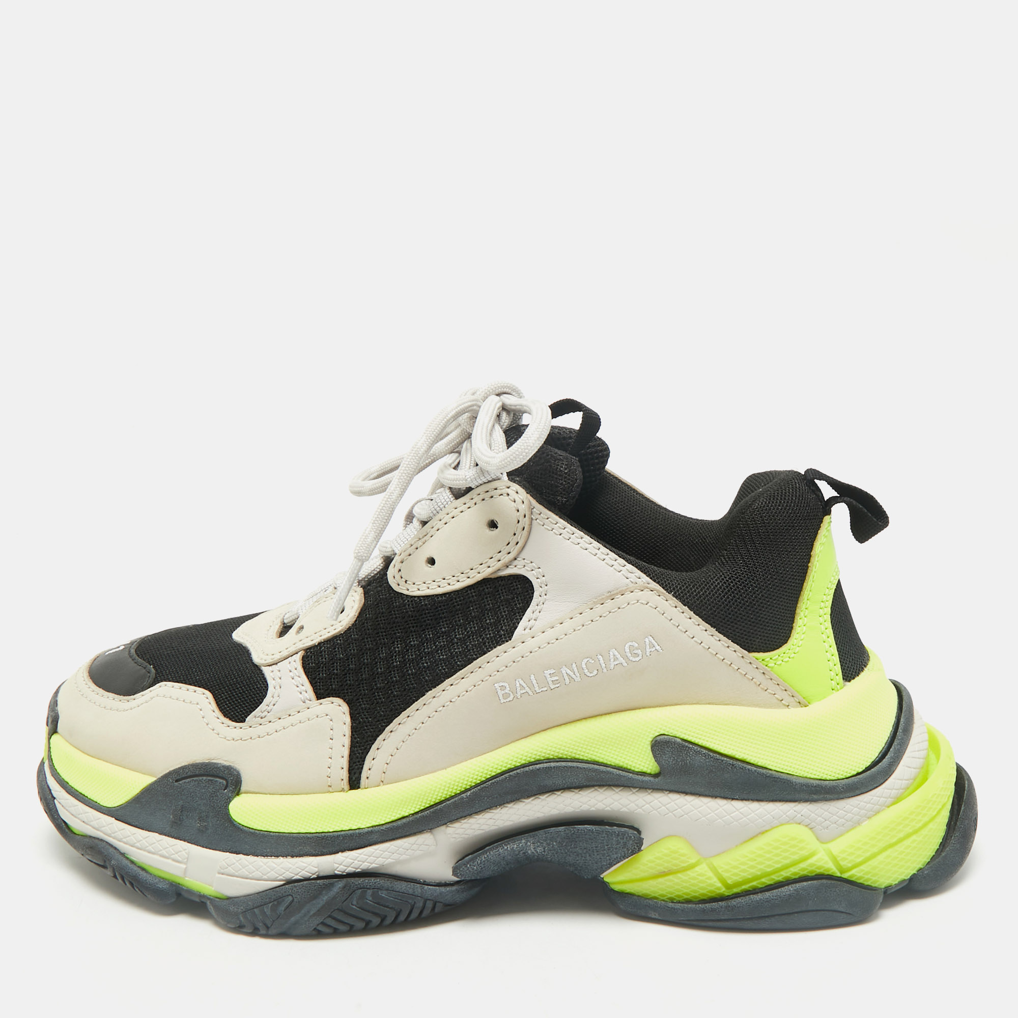 

Balenciaga Multicolor Mesh and Nubuck Leather Triple S Sneakers Size