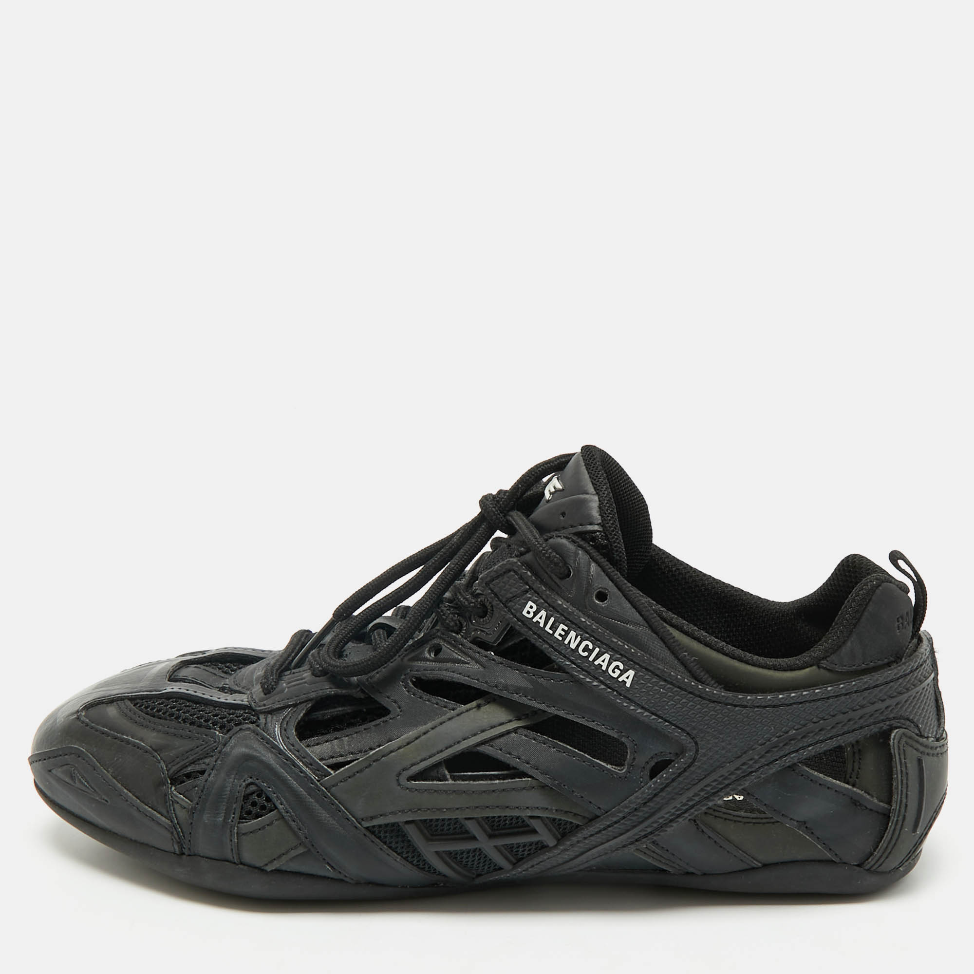 

Balenciaga Black Faux Leather and Mesh Drive Sneakers Size