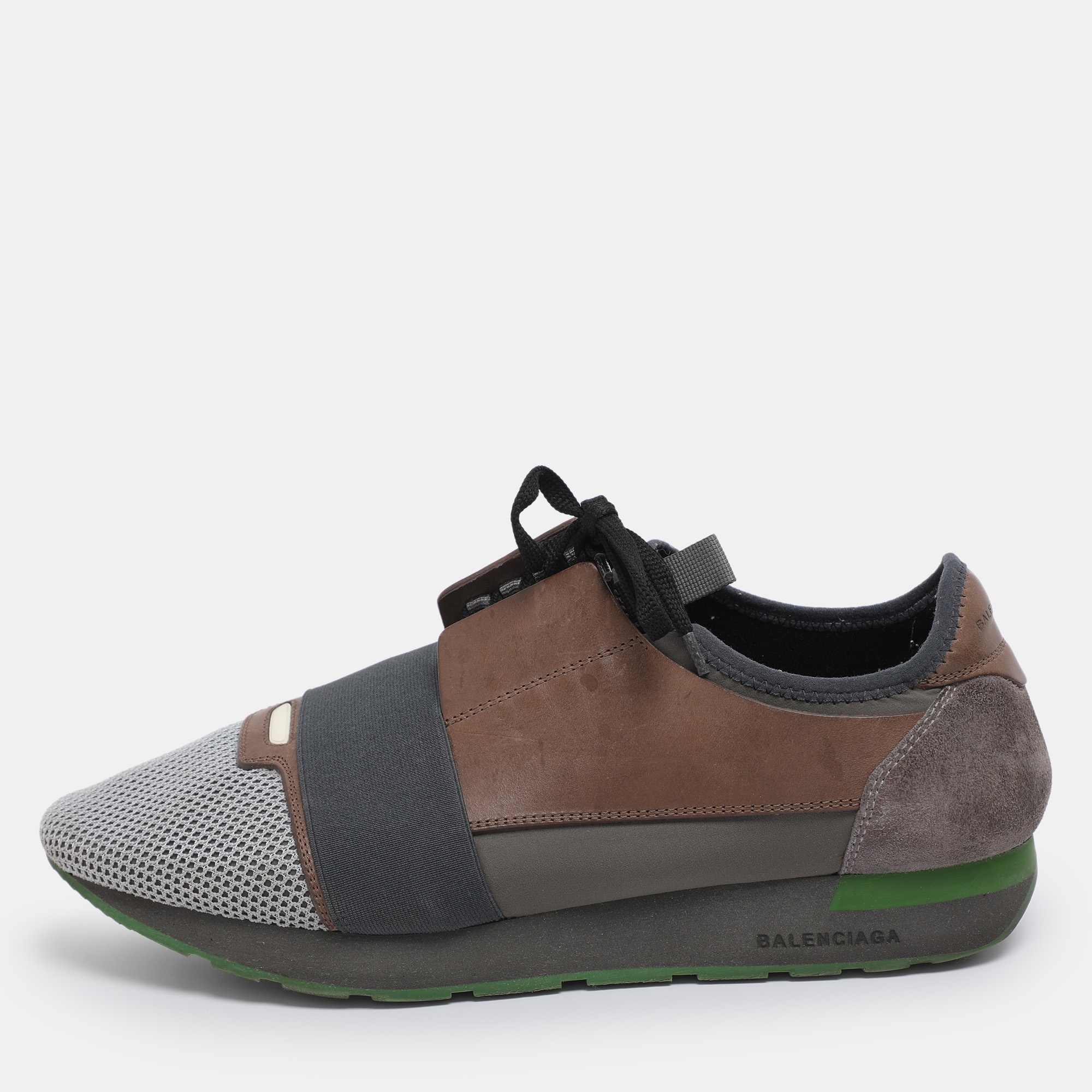 

Balenciaga Multicolor Leather and Mesh Race Runner Low Top Sneakers Size