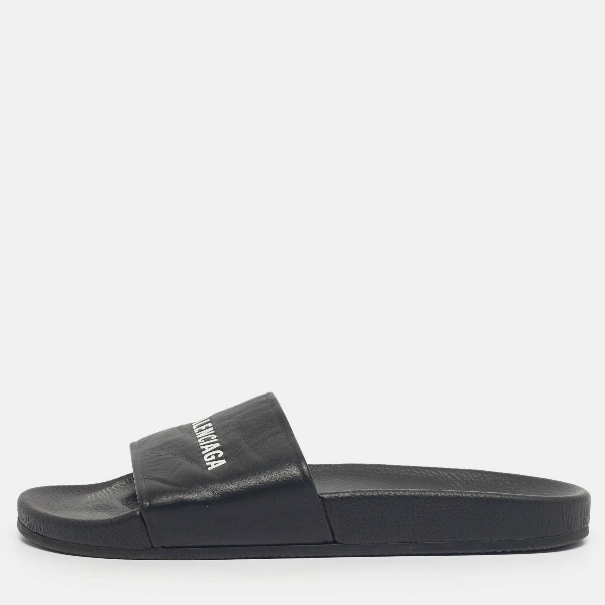 

Balenciaga Black Leather pool Slide Size