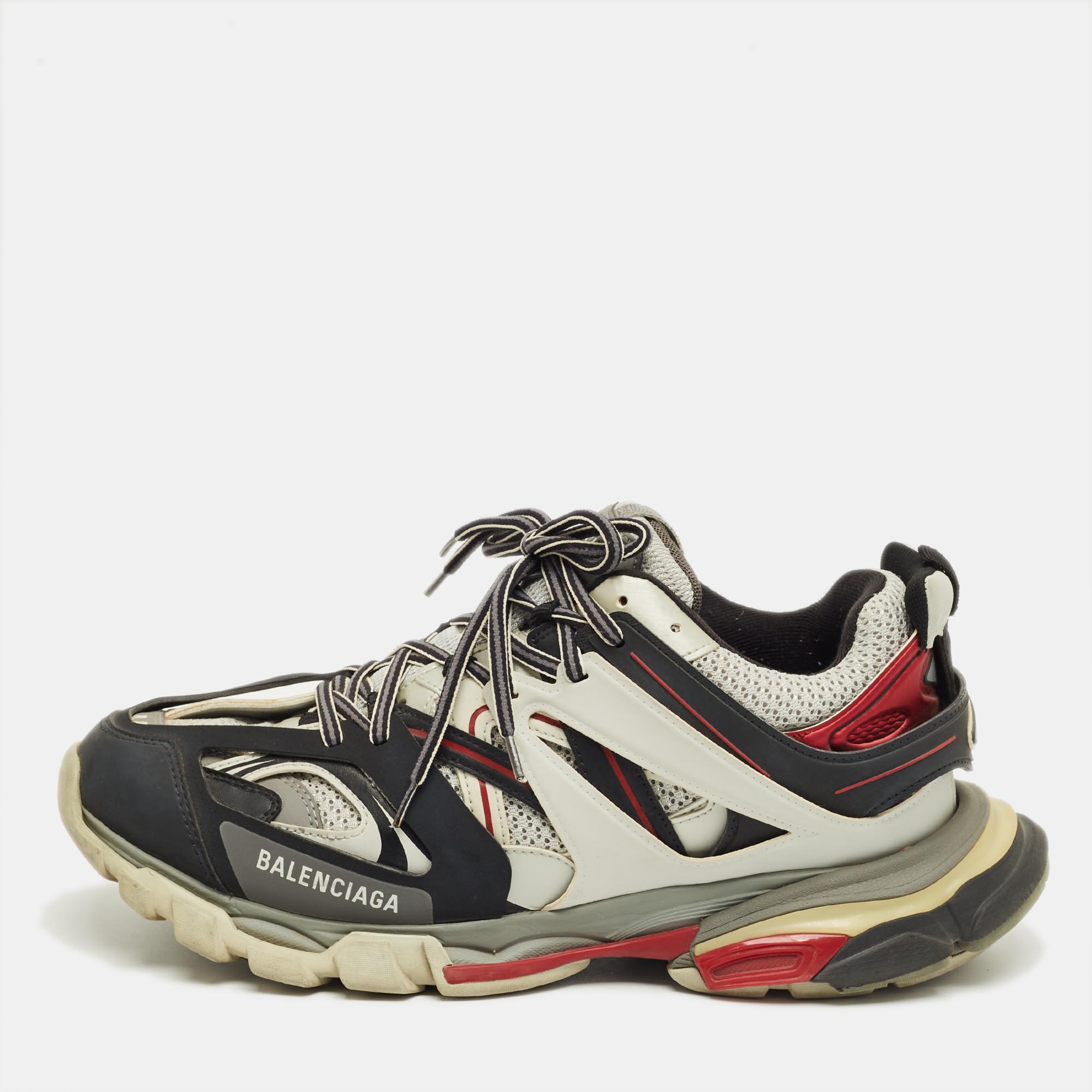 

Balenciaga Multicolor Faux Leather and Mesh Track Low Top Sneakers Size