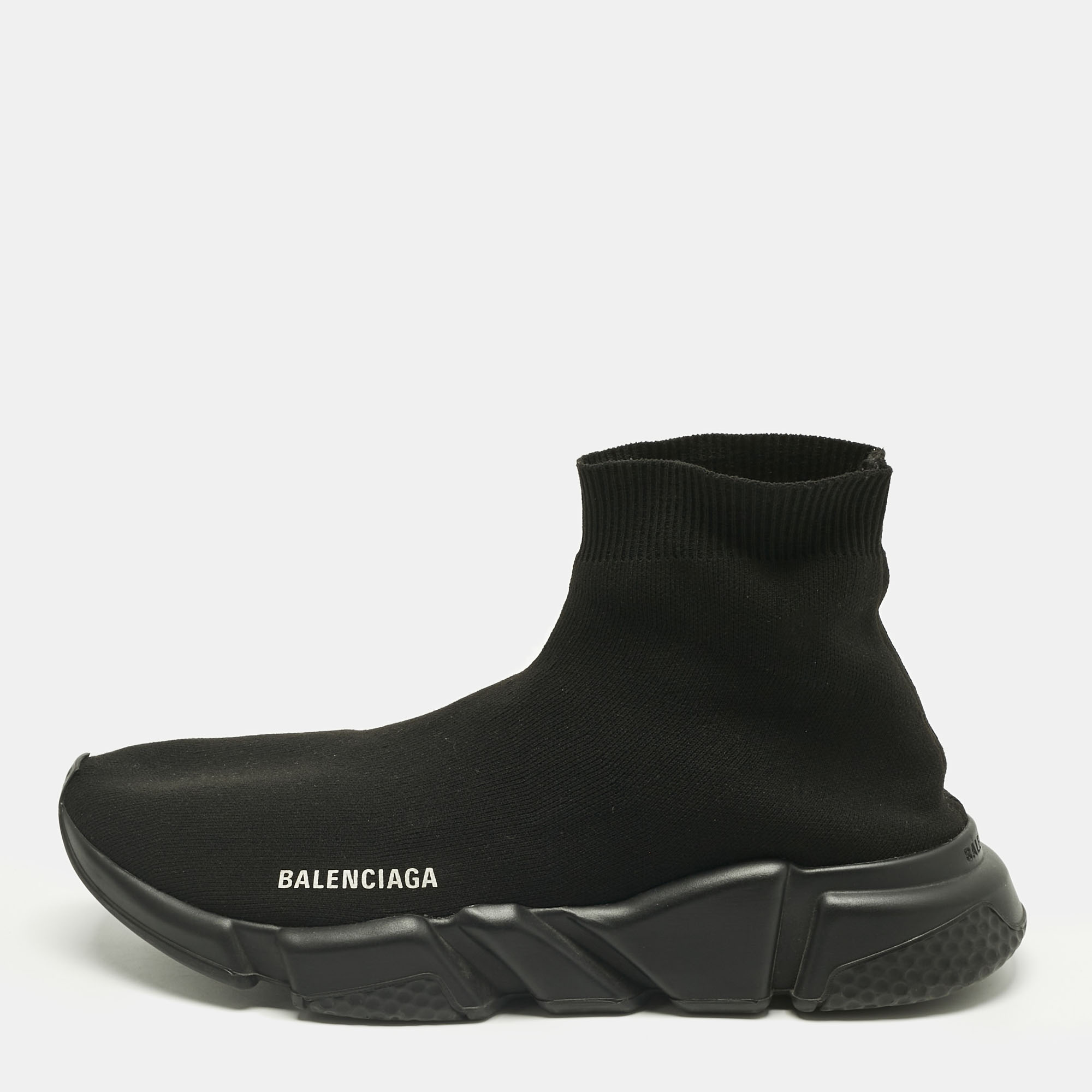 

Balenciaga Black Knit Fabric Speed Trainer Sneakers Size