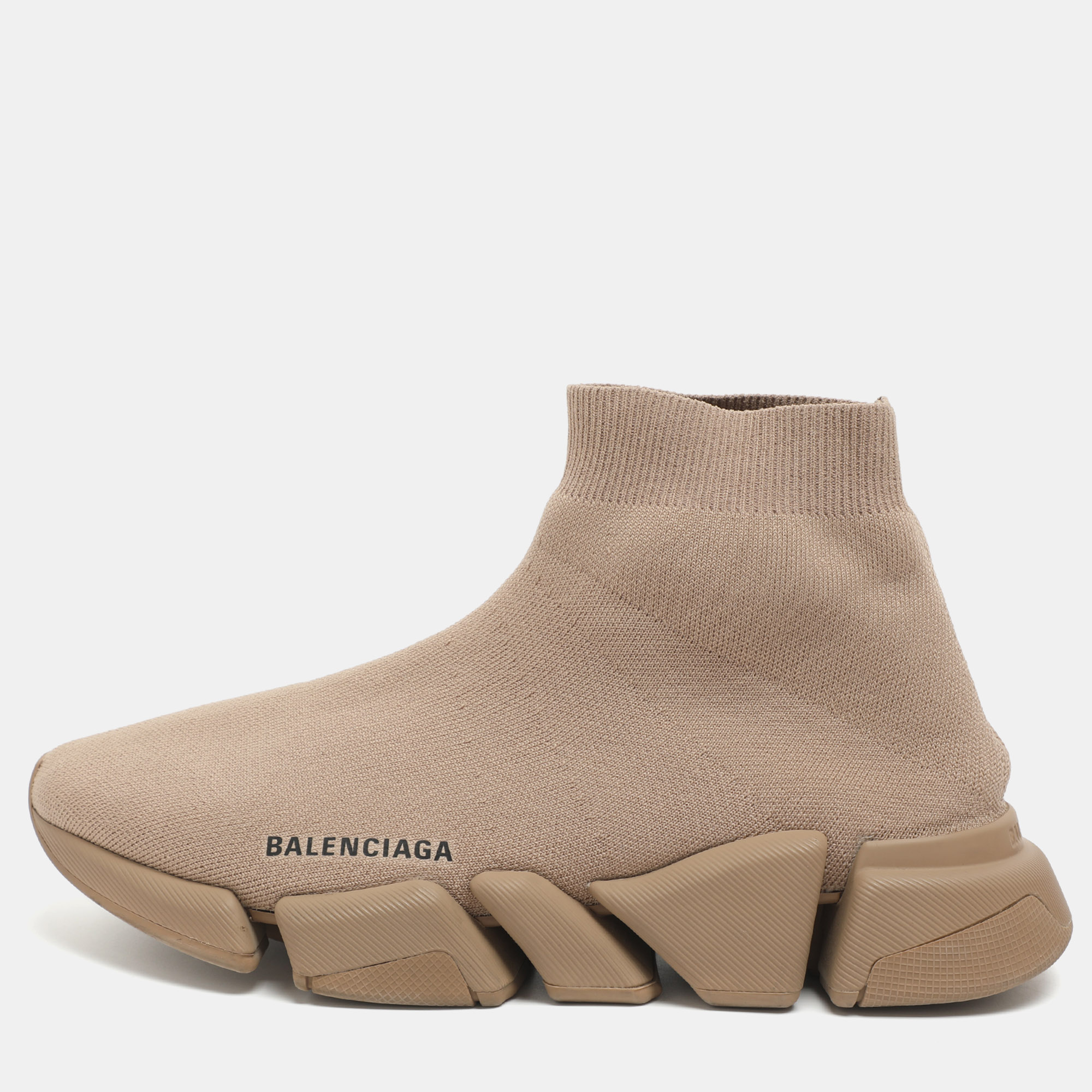 

Balenciaga Speed Size  Brown Knit Fabric High Top Sneakers