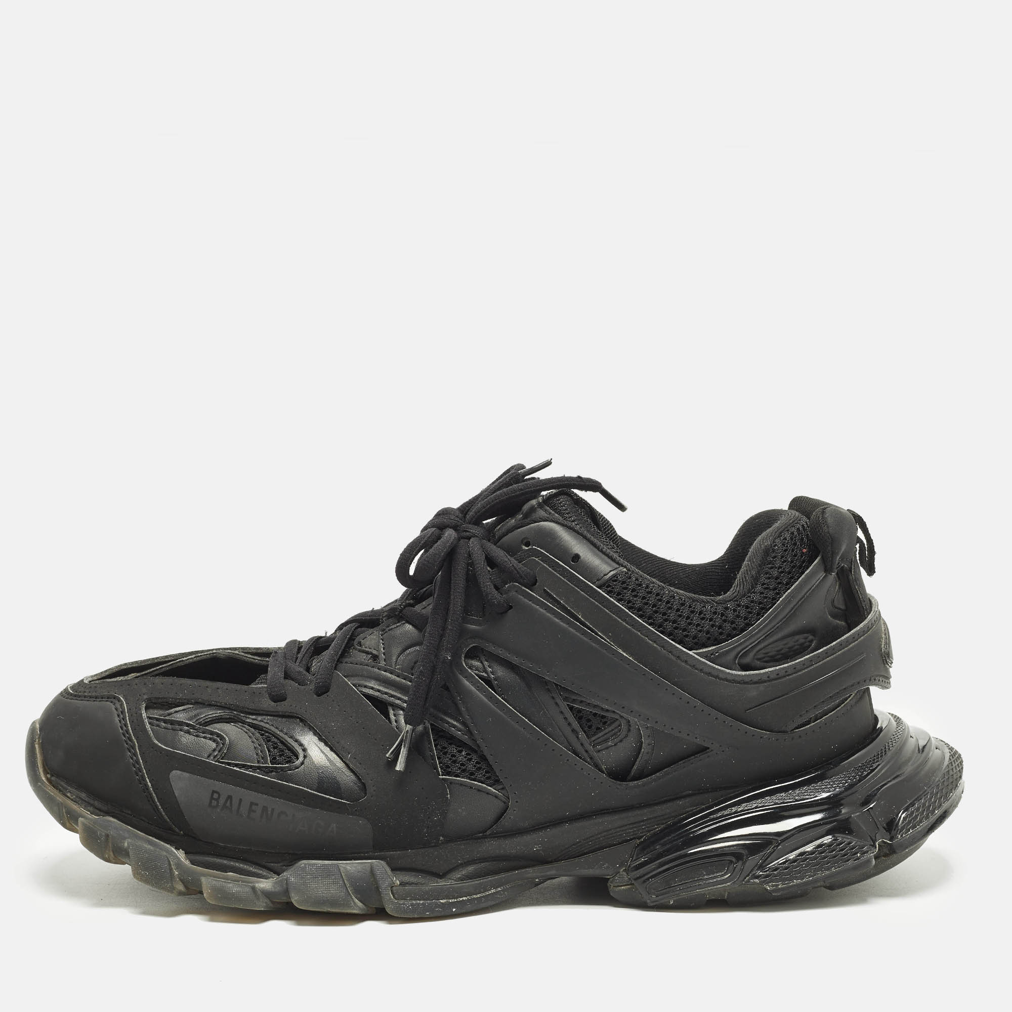

Balenciaga Track Size  Black Faux Leather and Mesh Lace Up Sneakers