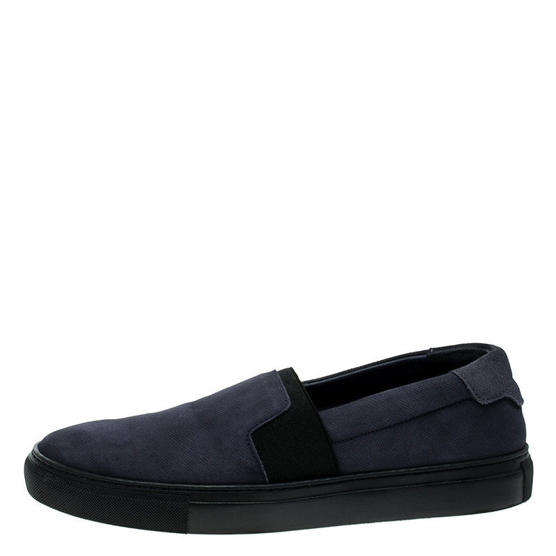 

Balenciaga Blue Leather Slip On Sneakers Size, Navy blue