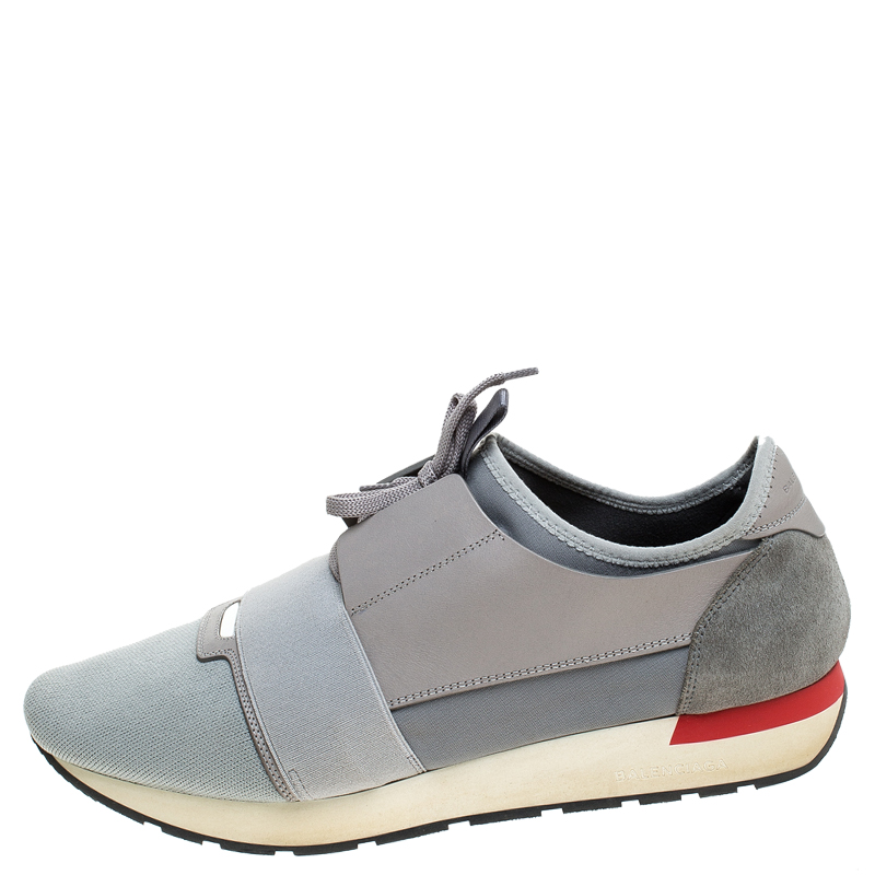

Balenciaga Grey Fabric and Leather Race Runners Low-Top Sneakers Size