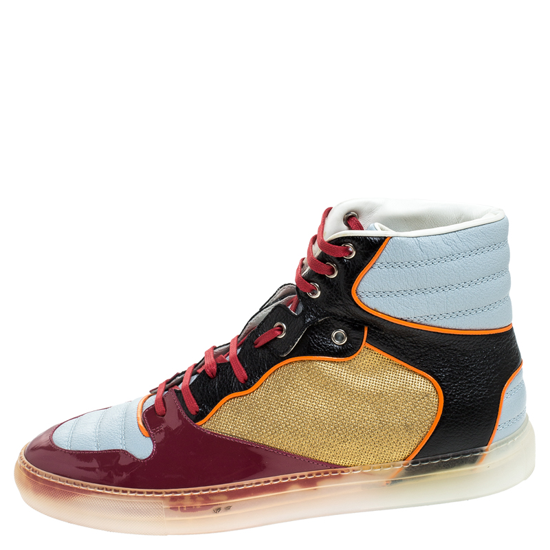 

Balenciaga Multicolor Patent Leather High Top Sneakers Size