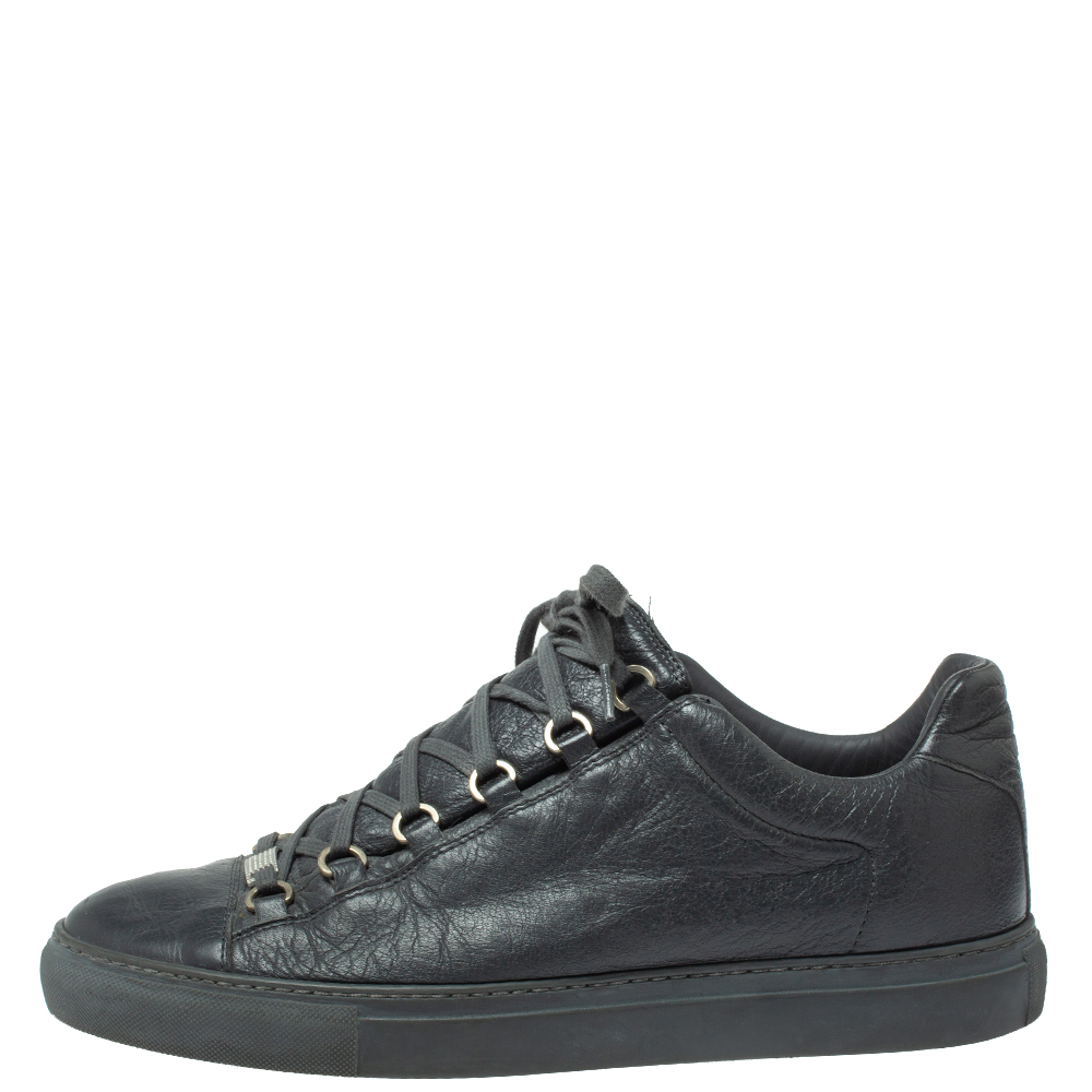 

Balenciaga Grey Leather Arena Low Top Sneakers Size