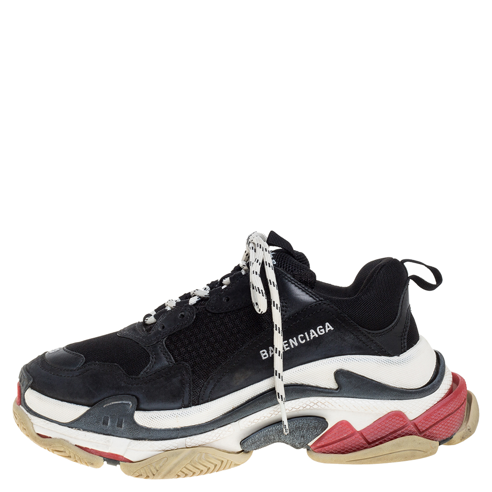 

Balenciaga Multicolor Leather And Mesh Triple S Platform Sneakers Size