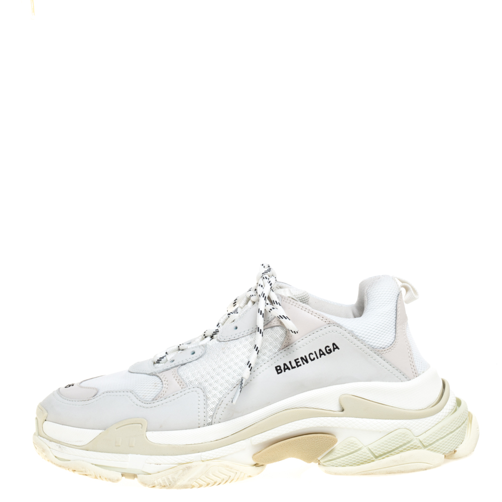 

Balenciaga Tri Color Leather and Mesh Triple S Trainer Sneakers Size, Multicolor