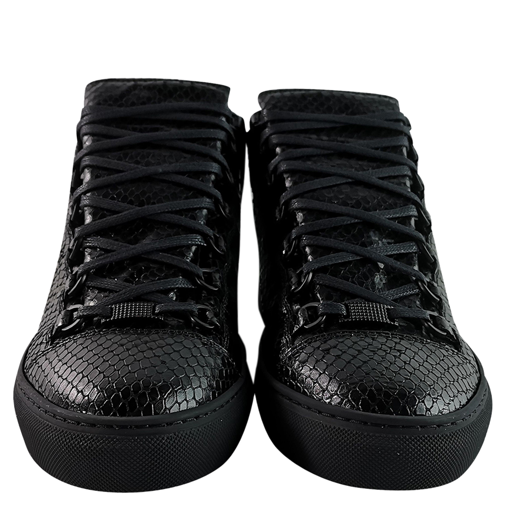 

Balenciaga Black Python Leather Arena Sneakers Size