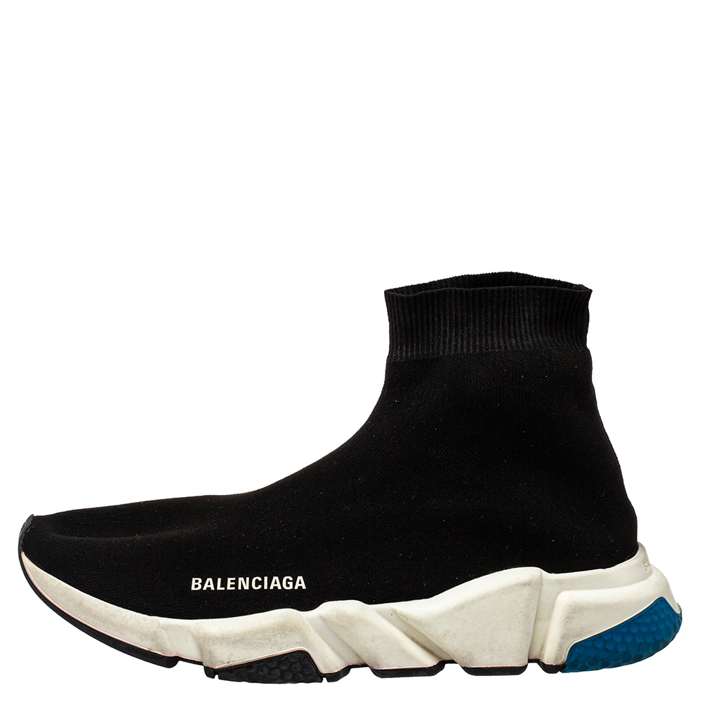 

Balenciaga Black Knit Fabric Speed High Top Sneakers Size