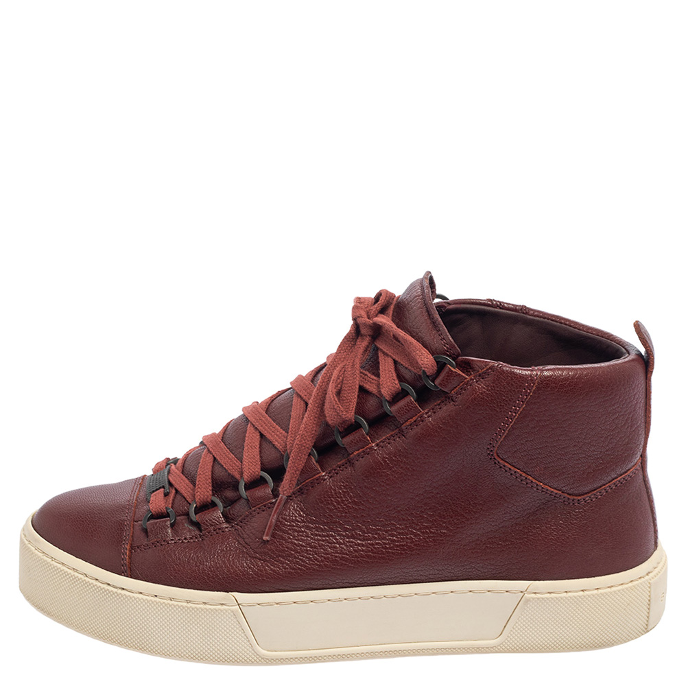 

Balenciaga Brown Leather Arena Sneakers Size