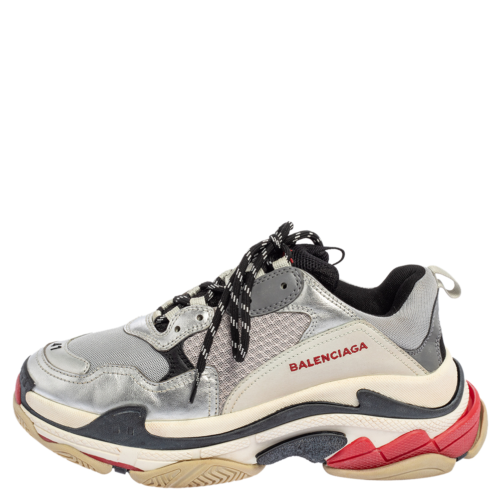 

Balenciaga Multicolor Mesh And Leather Triple S Sneakers Size