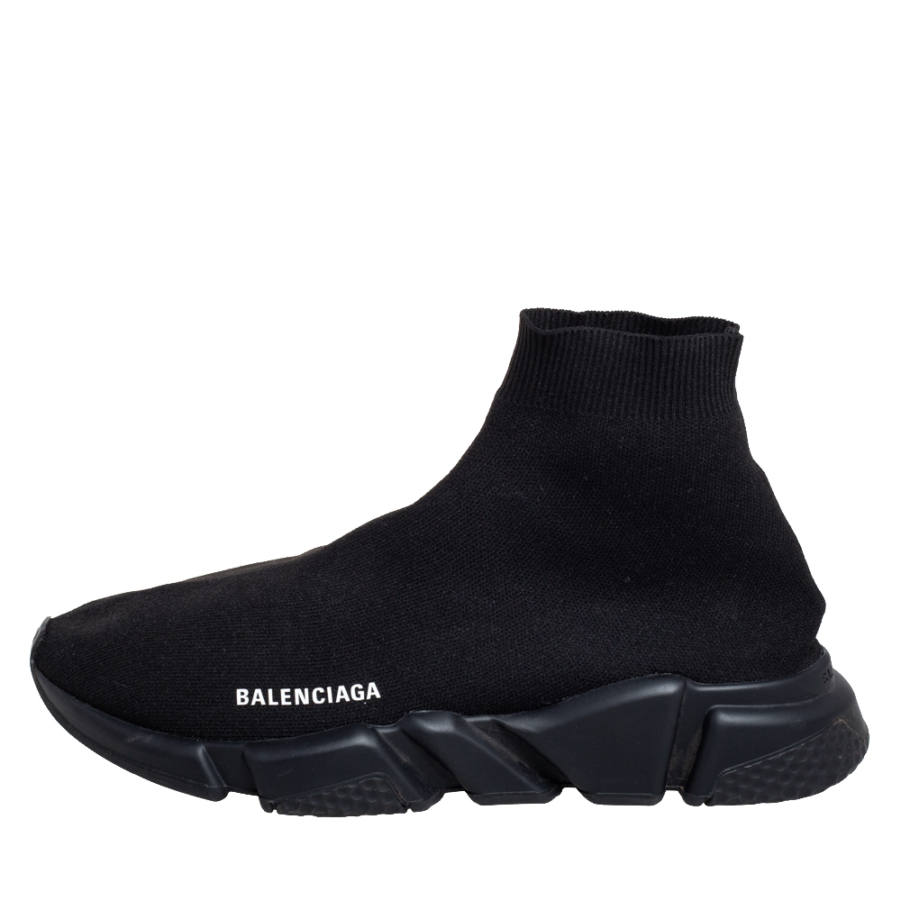

Balenciaga Black Stretch Knit Speed Trainers Size EU
