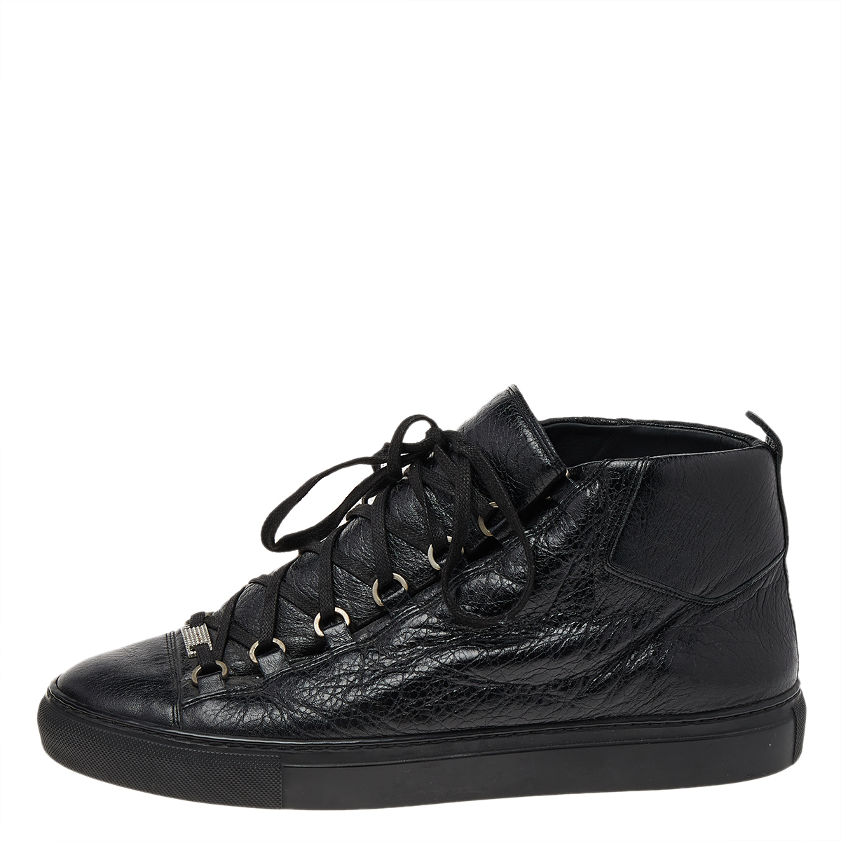 

Balenciaga Black Leather Arena High Top Sneakers Size